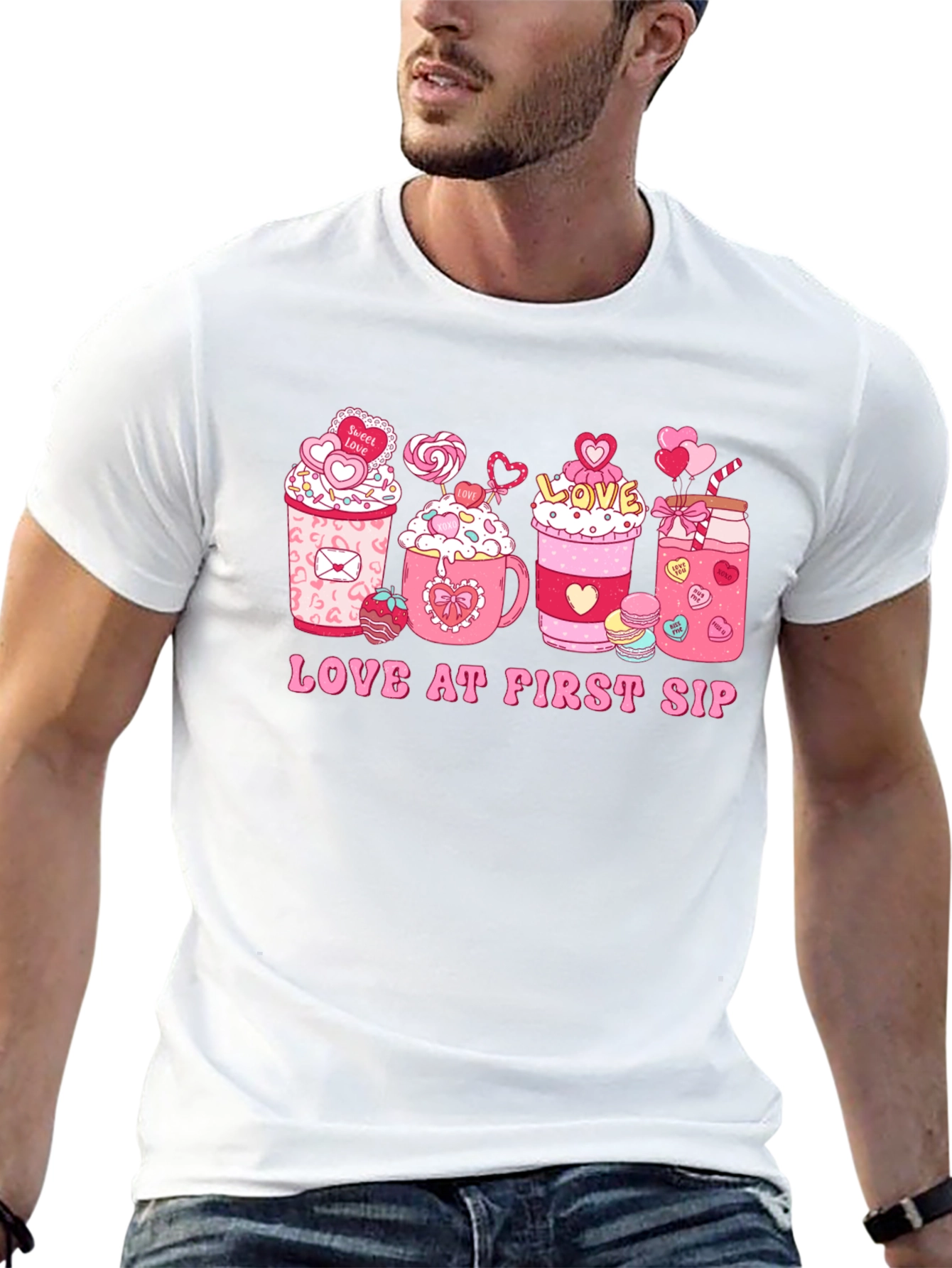 Love at First Sip Valentines Day T-shirt