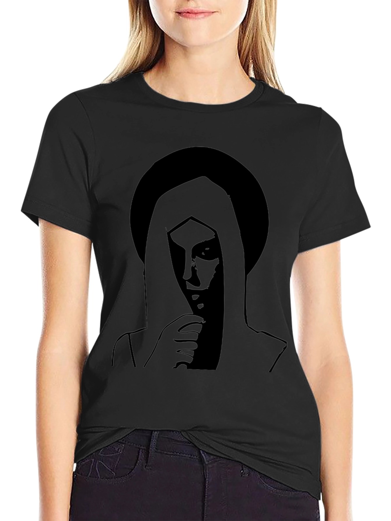 Mystic Silhouette Graphic Tee - Black Cotton Blend