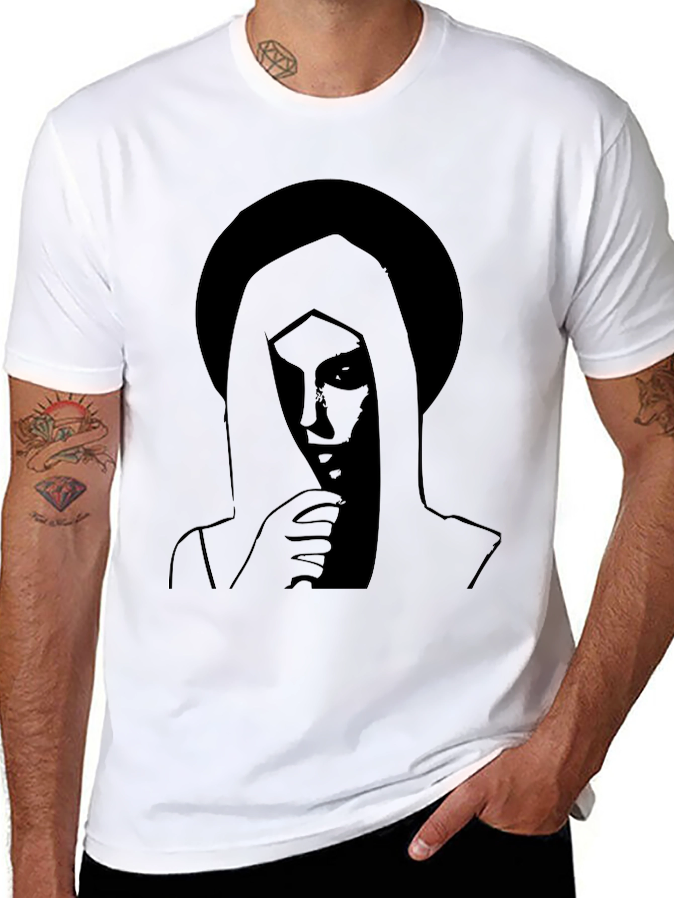 Mystic Silhouette Graphic Tee - Black Cotton Blend