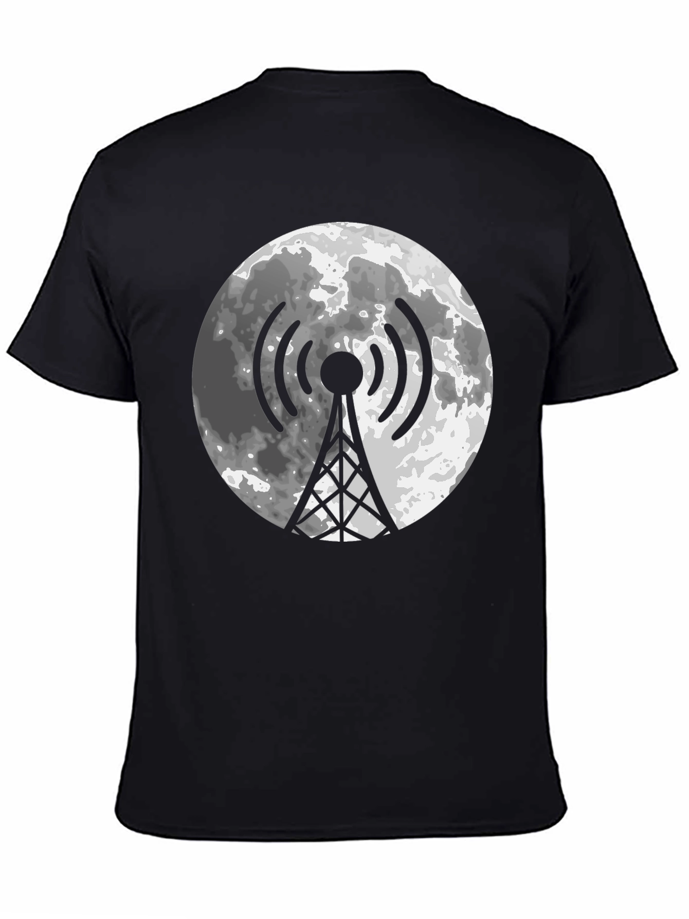 Lunar Tower Graphic Tee - Black Cotton Blend