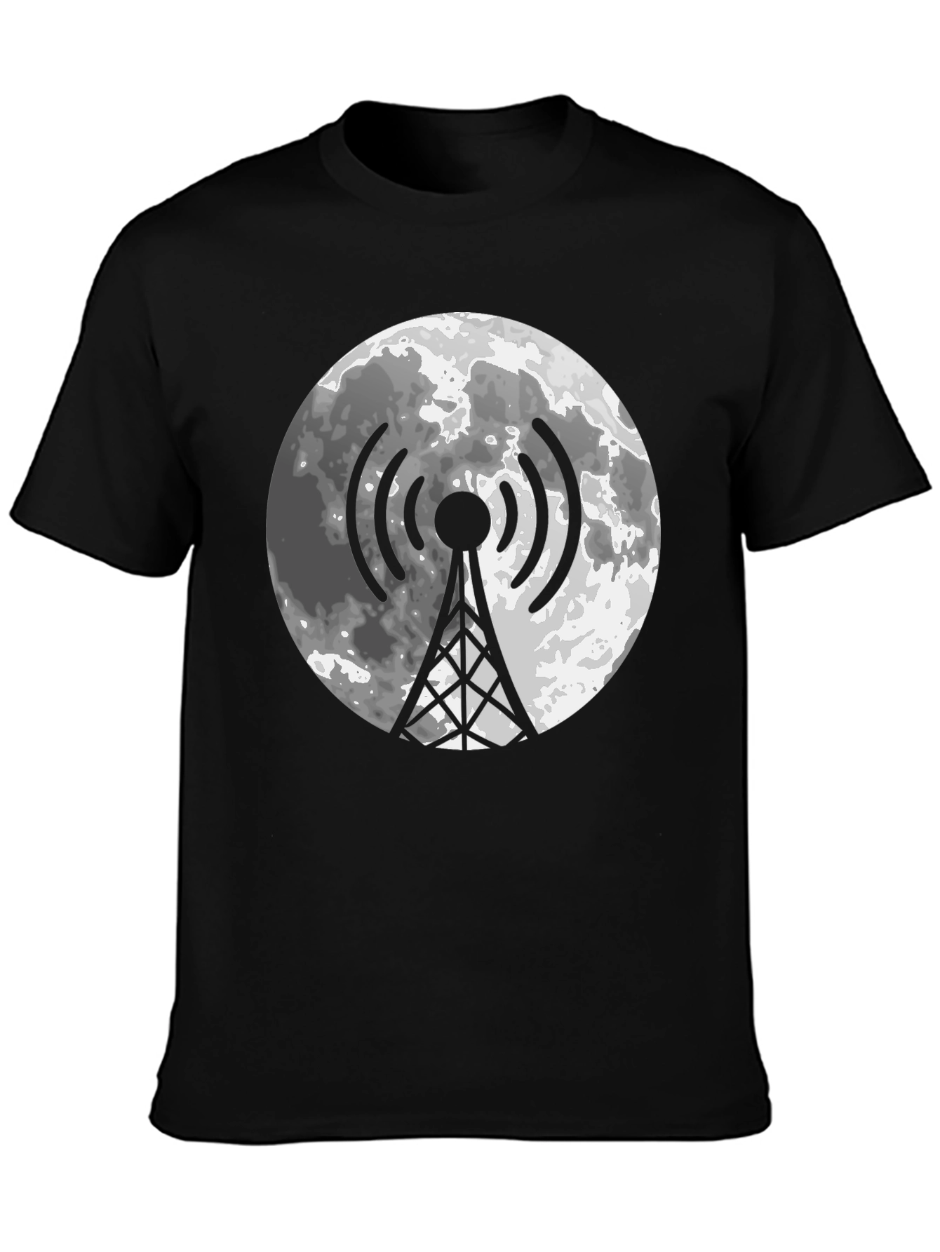 Lunar Tower Graphic Tee - Black Cotton Blend