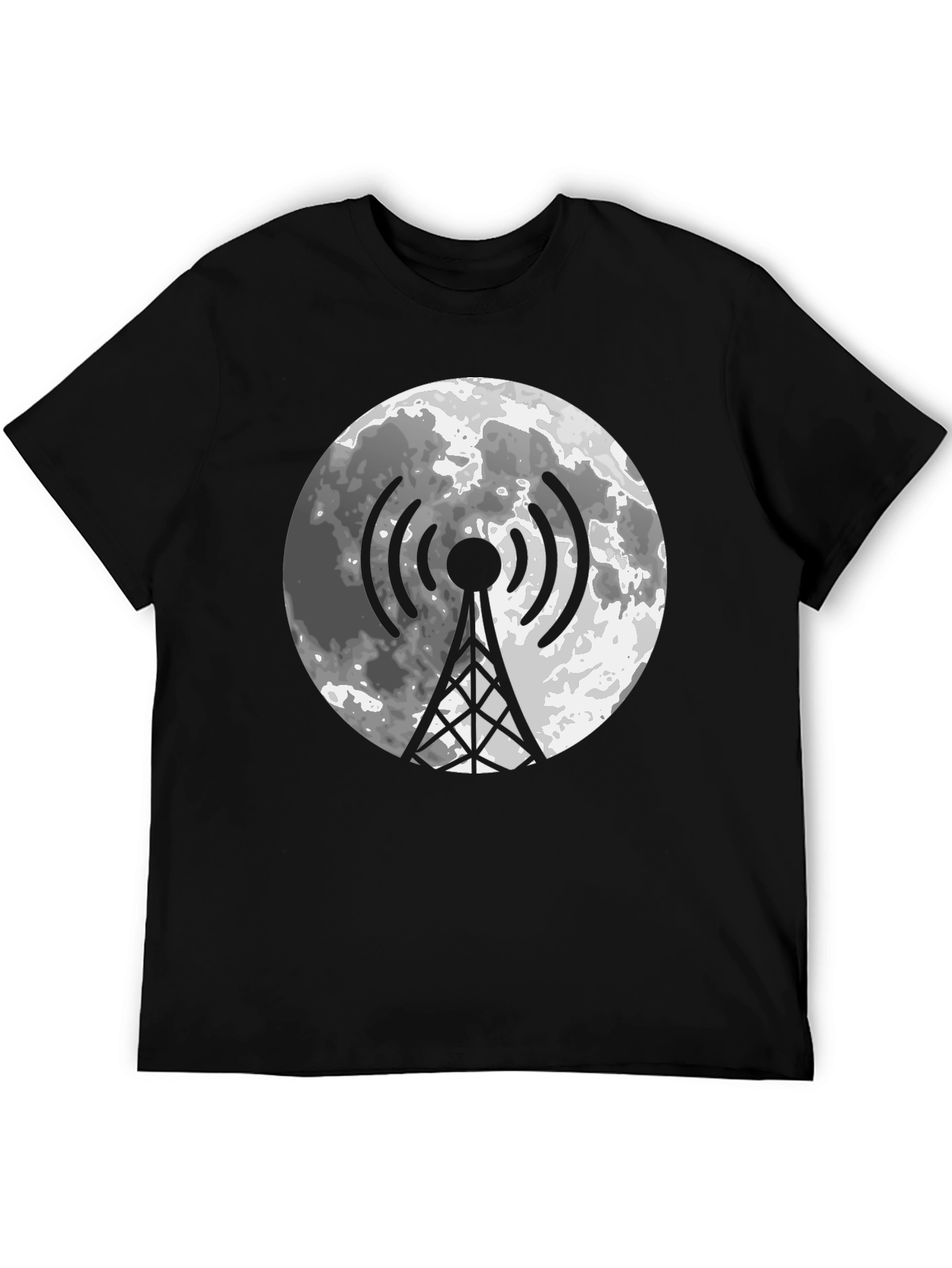 Lunar Tower Graphic Tee - Black Cotton Blend