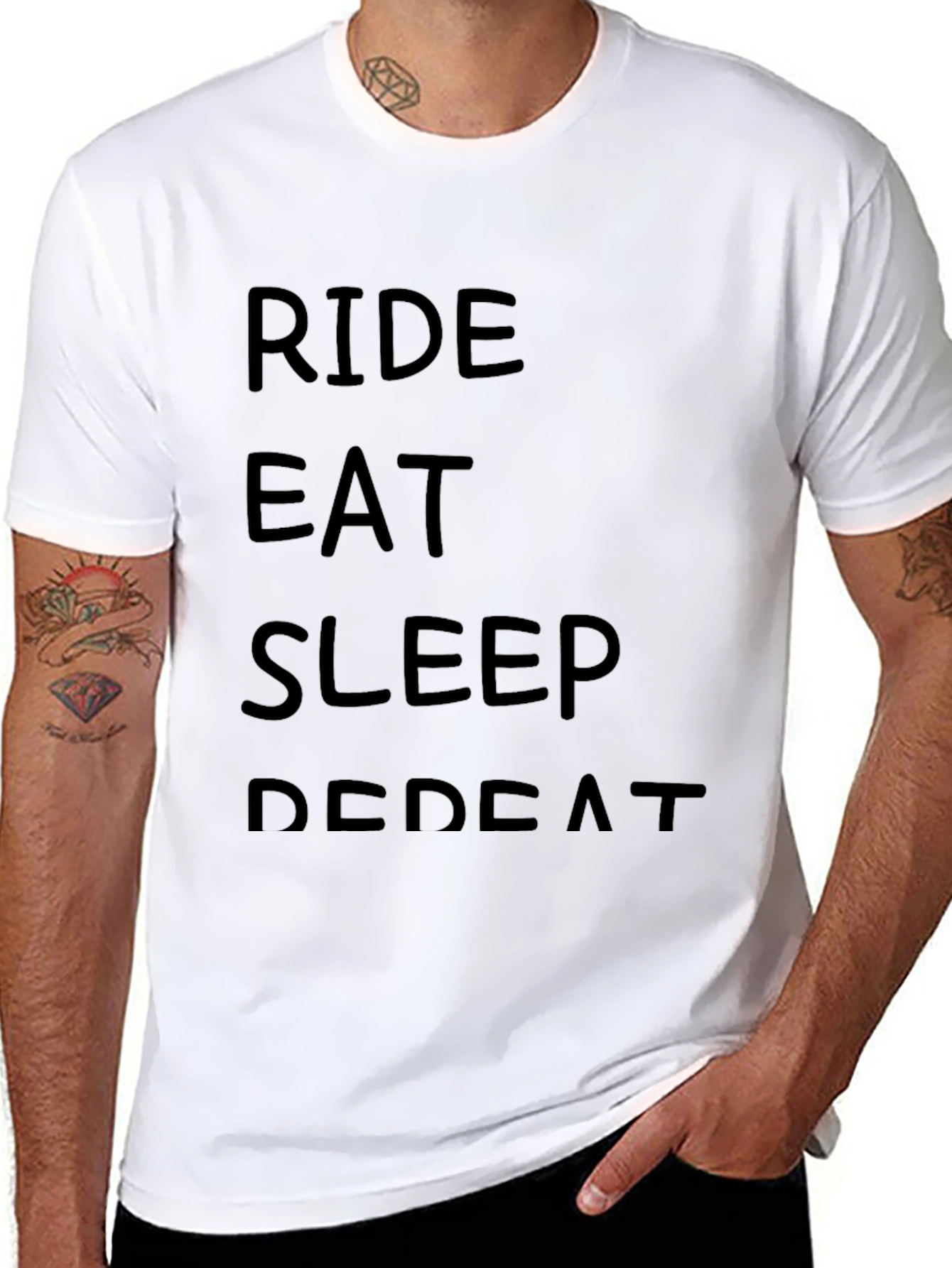 Ride Eat Sleep Repeat Black T-Shirt