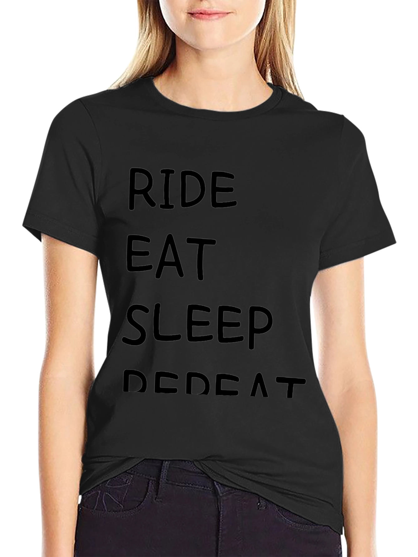 Ride Eat Sleep Repeat Black T-Shirt