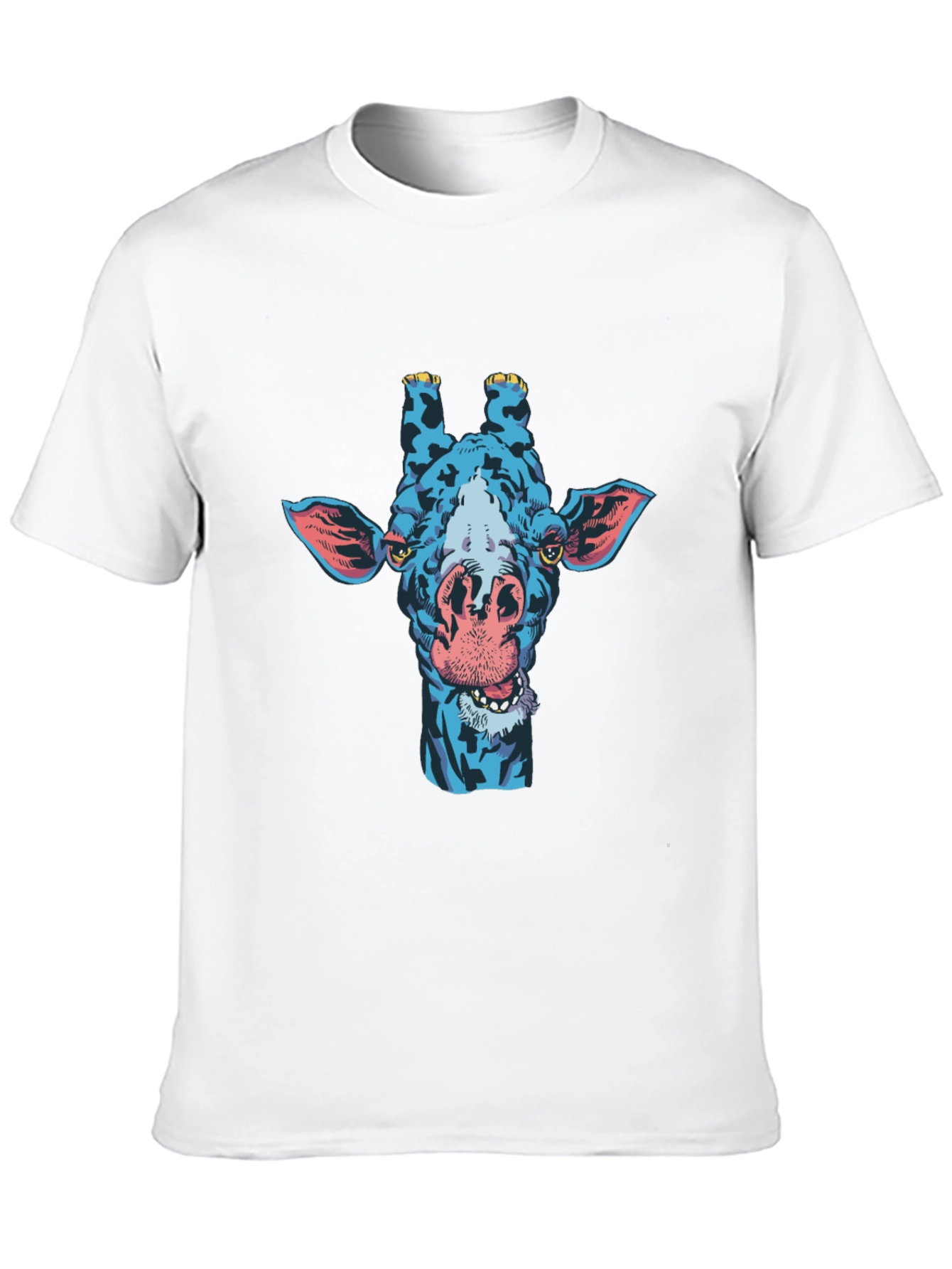 Blue Giraffe Graphic Tee - Unique Mens T-Shirt