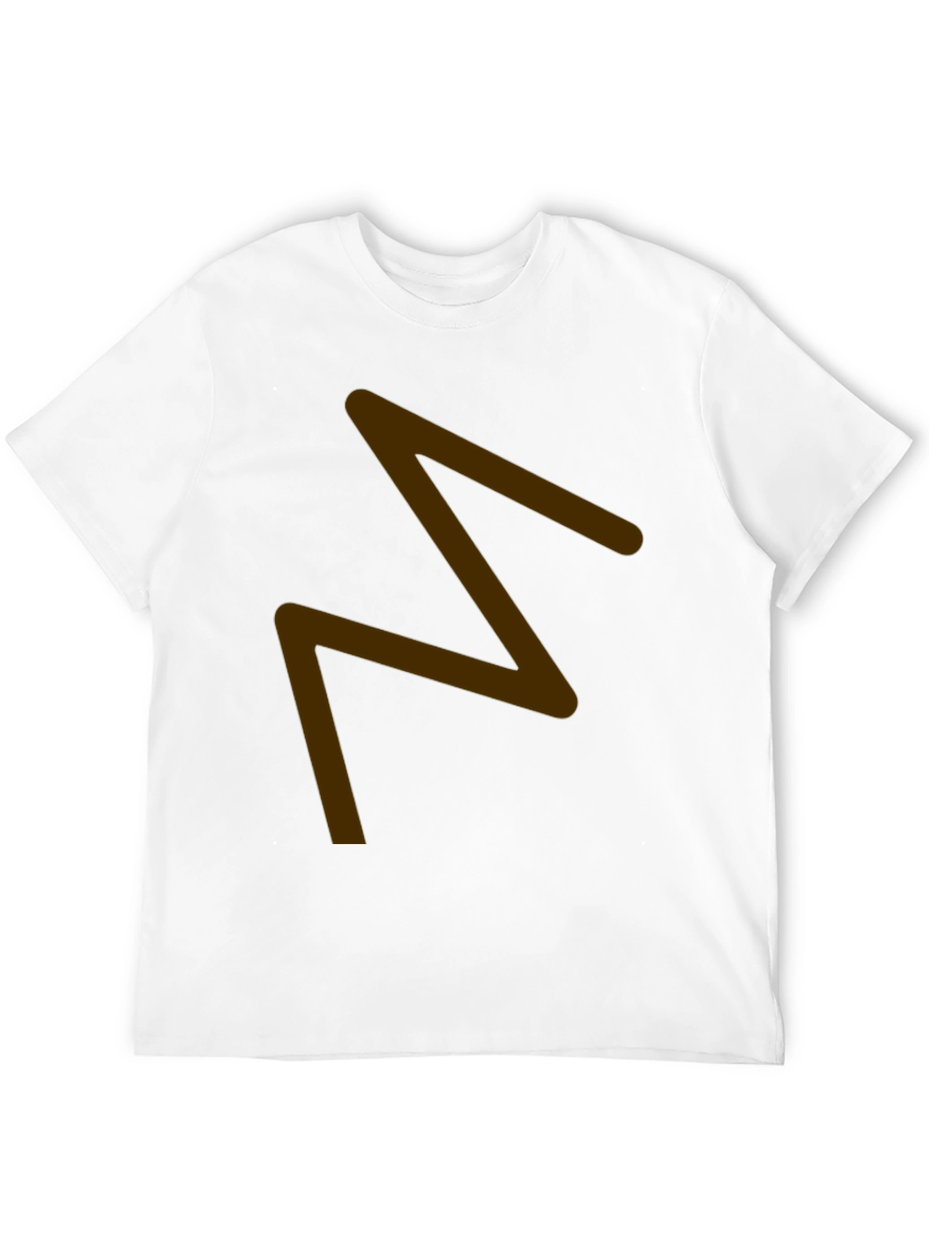 Mens Black T-Shirt with Brown Zigzag Design