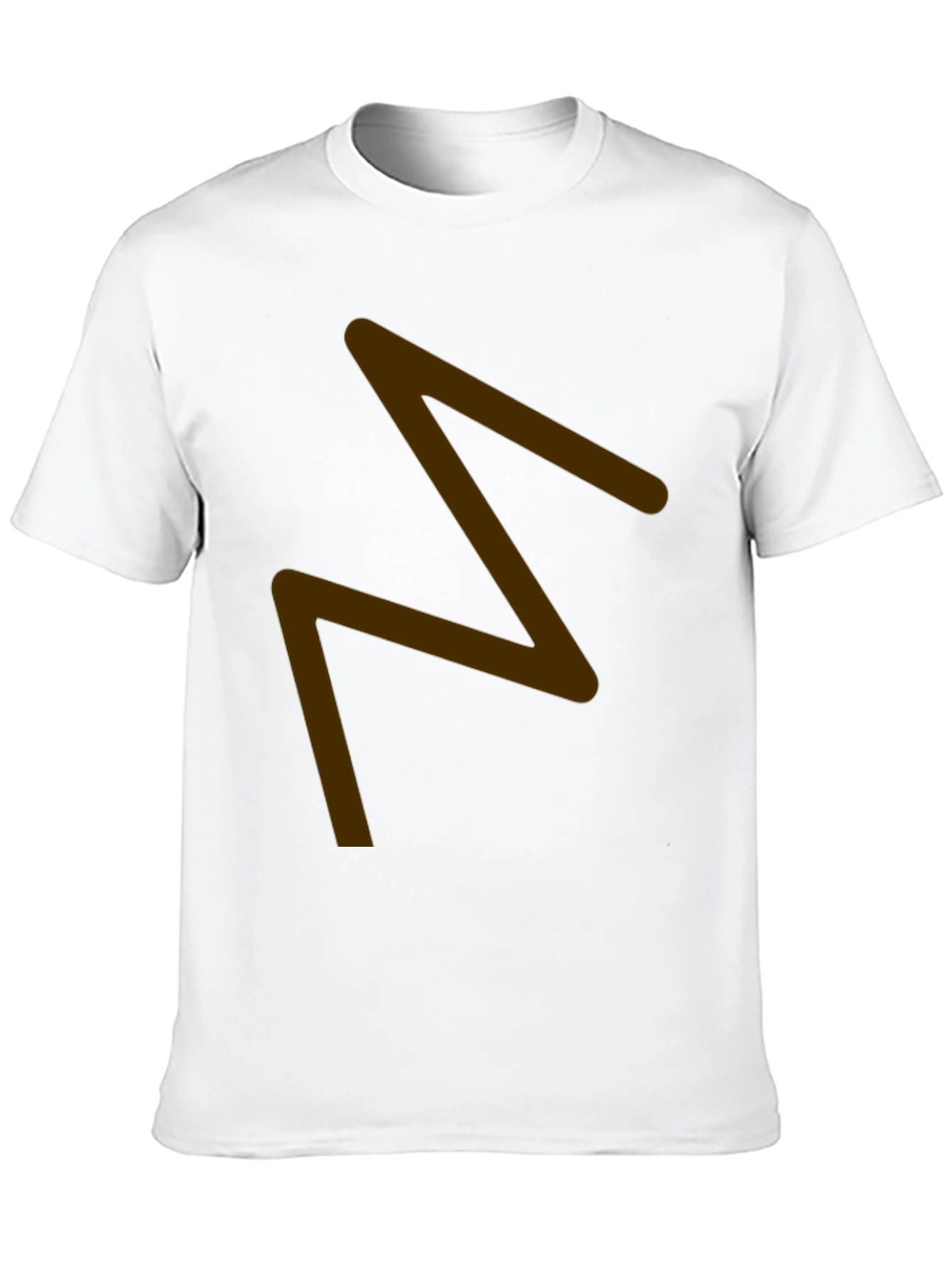 Mens Black T-Shirt with Brown Zigzag Design