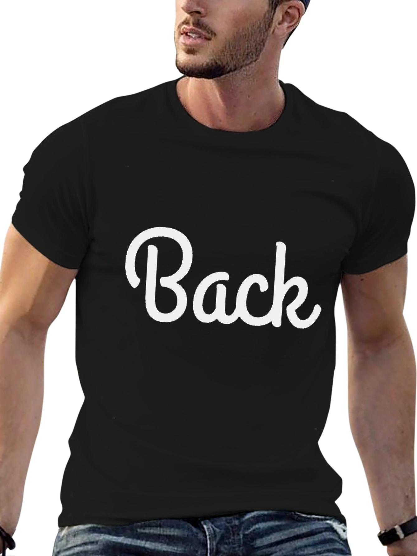 Black T-Shirt with Back Design