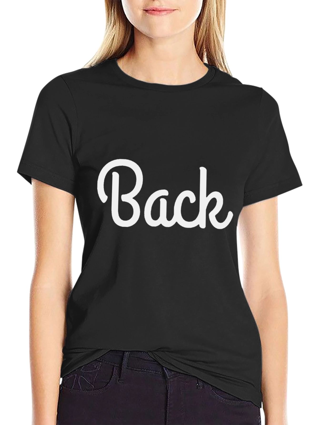 Black T-Shirt with Back Design