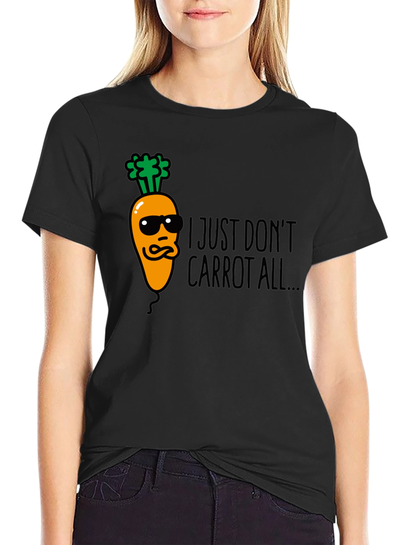 I Just Dont Carrot All Funny Black T-Shirt