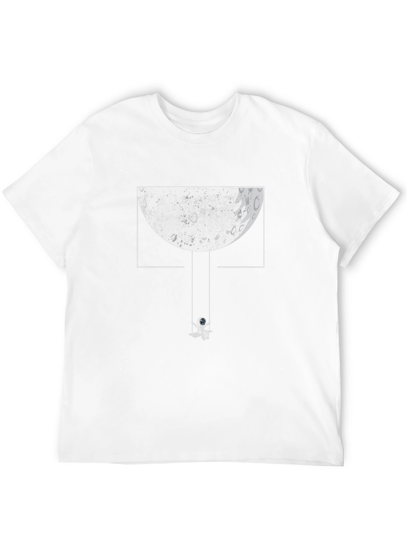 Astronaut Moon Swing Graphic Tee - Unique Black T-Shirt