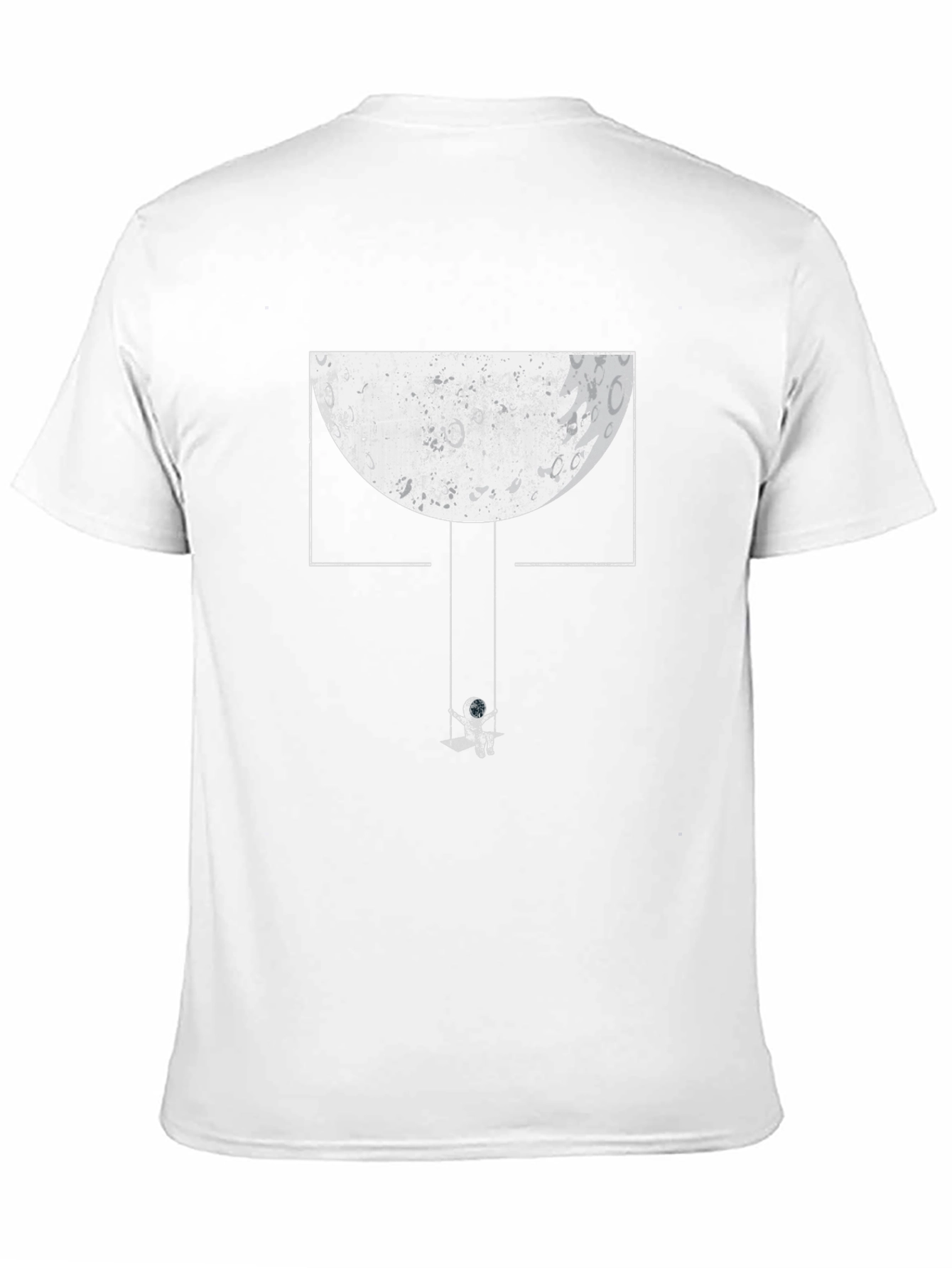 Astronaut Moon Swing Graphic Tee - Unique Black T-Shirt