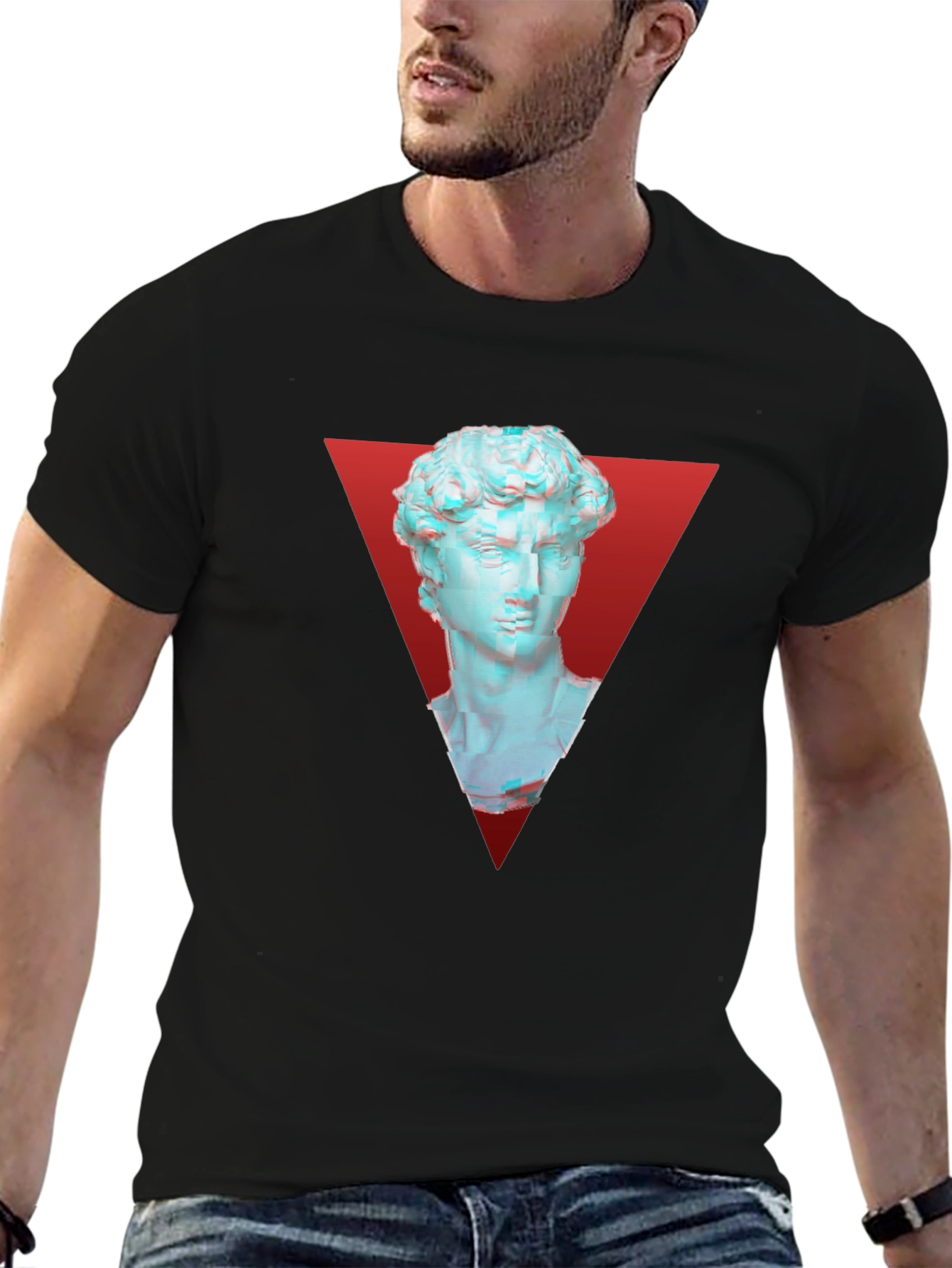 David Statue Graphic Tee - Modern Artistic Style