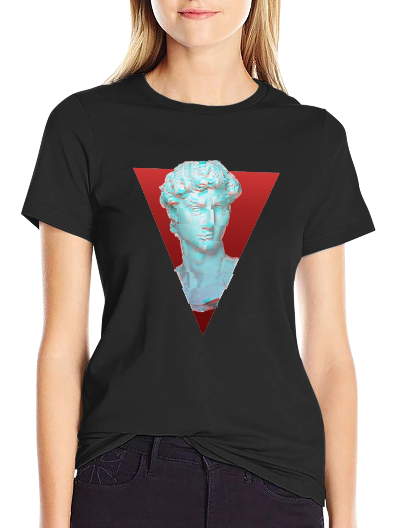 David Statue Graphic Tee - Modern Artistic Style