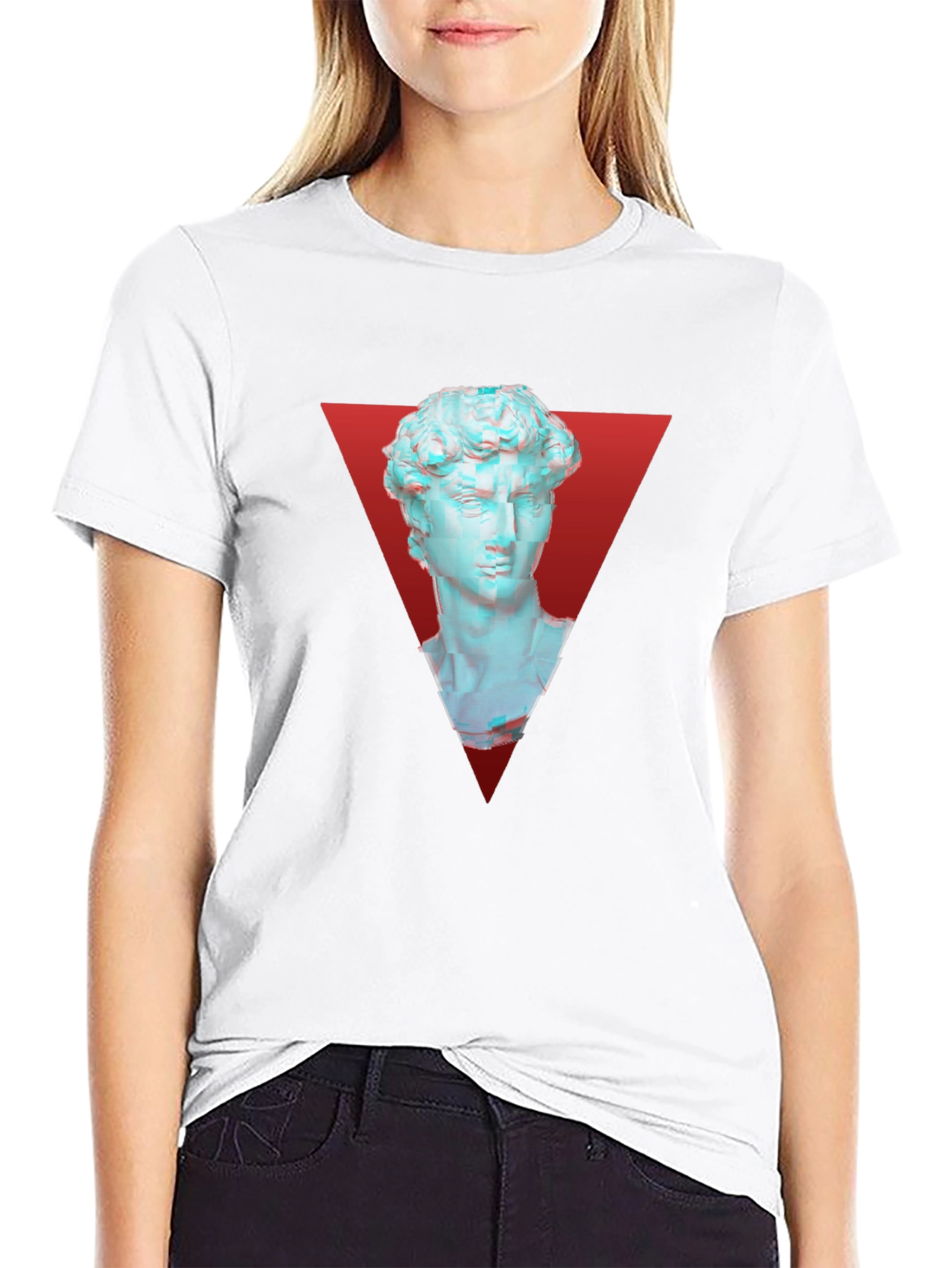 David Statue Graphic Tee - Modern Artistic Style