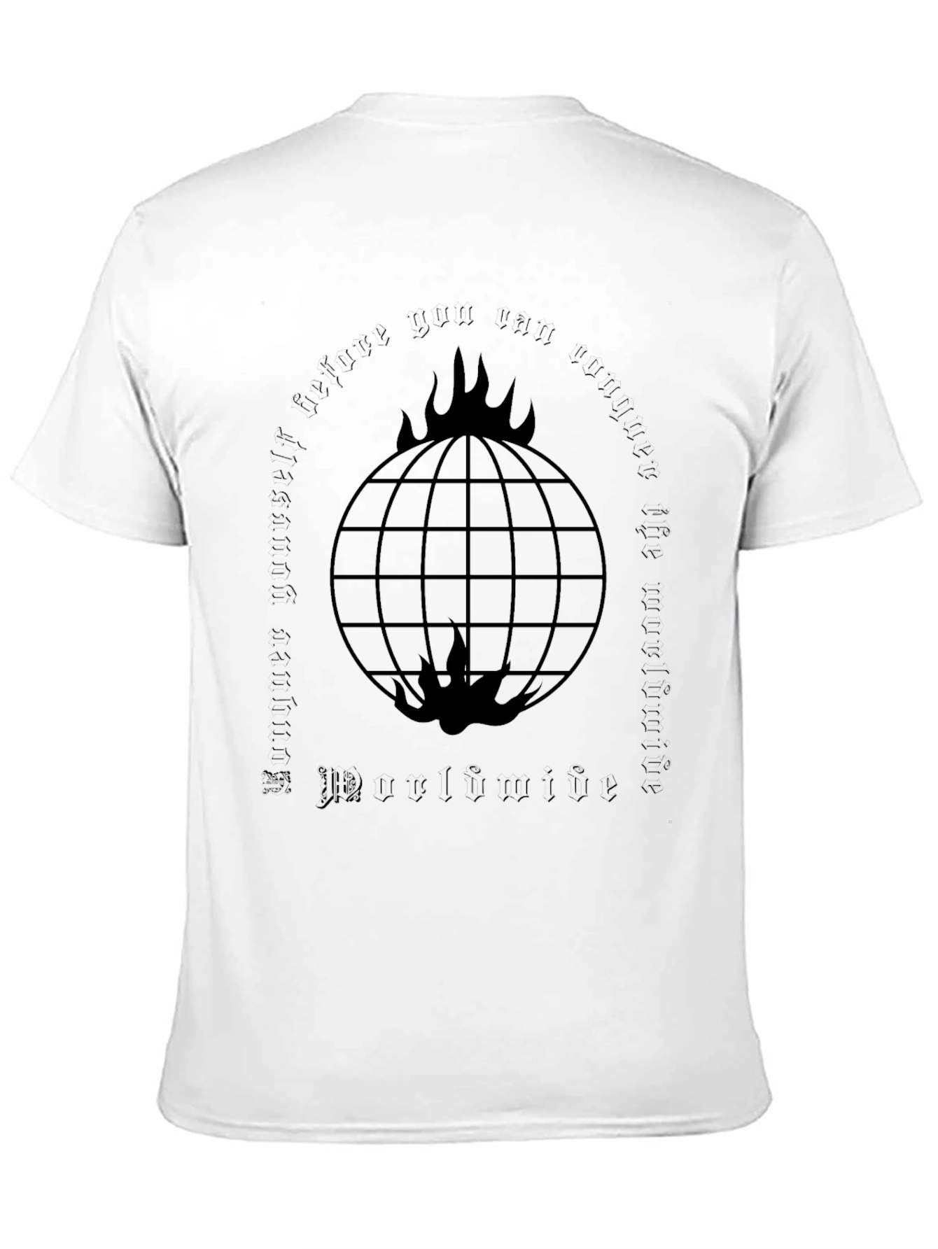 Burning Globe Graphic Tee - Black