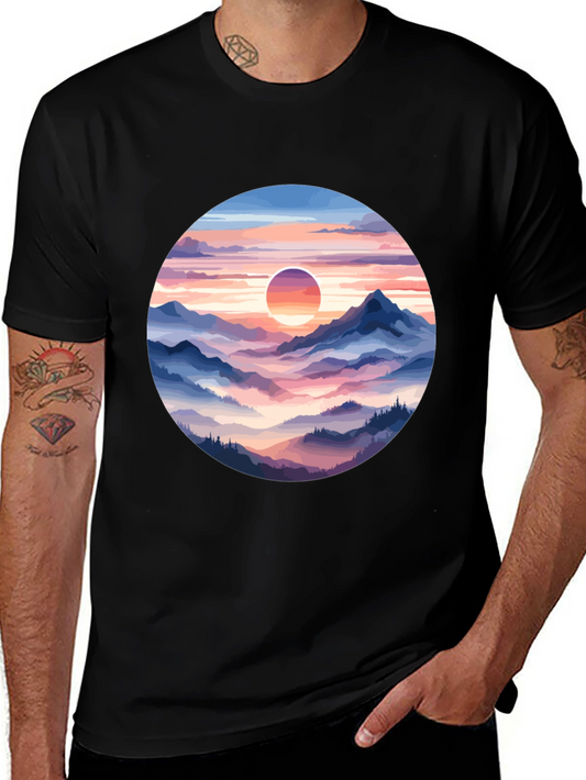 Mountain Sunset Graphic Tee - Stylish Comfort