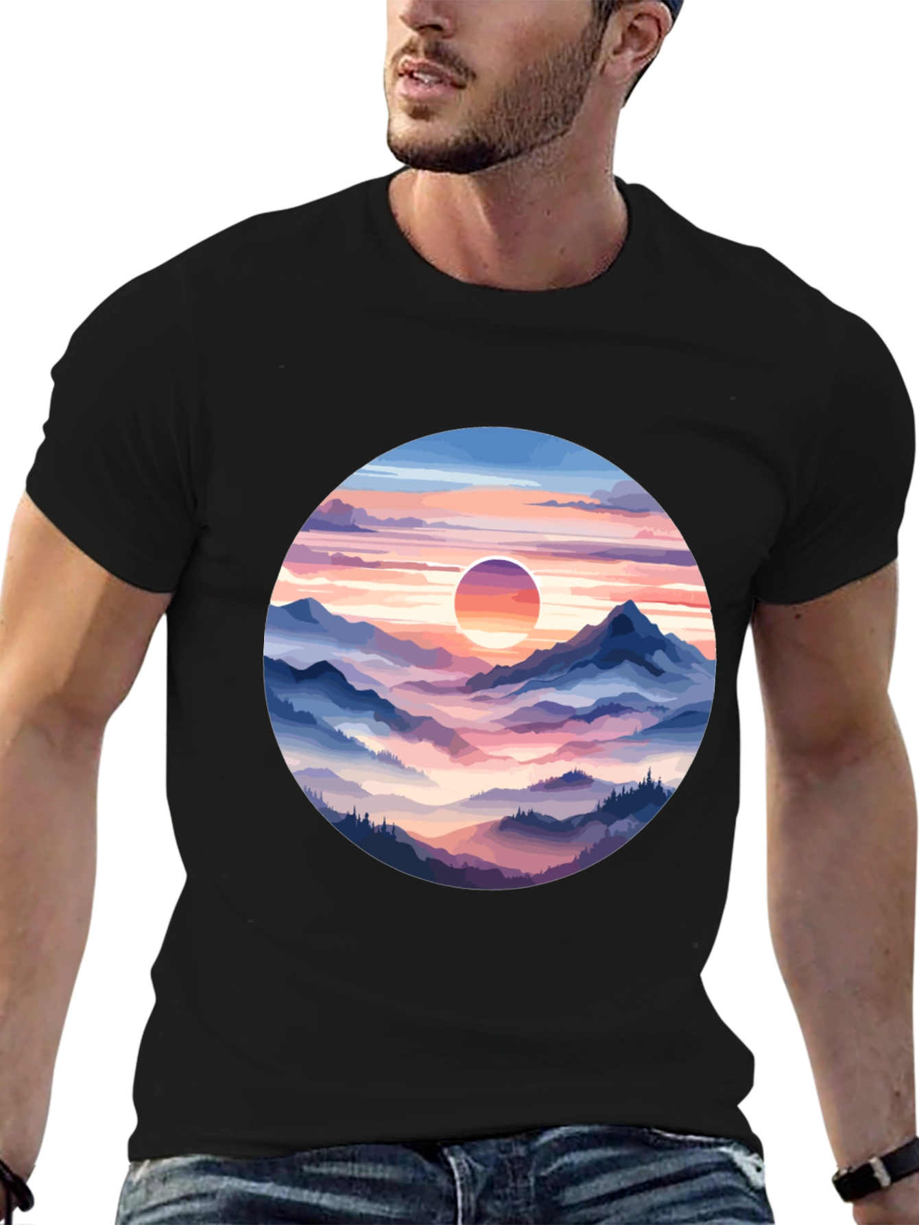 Mountain Sunset Graphic Tee - Stylish Comfort