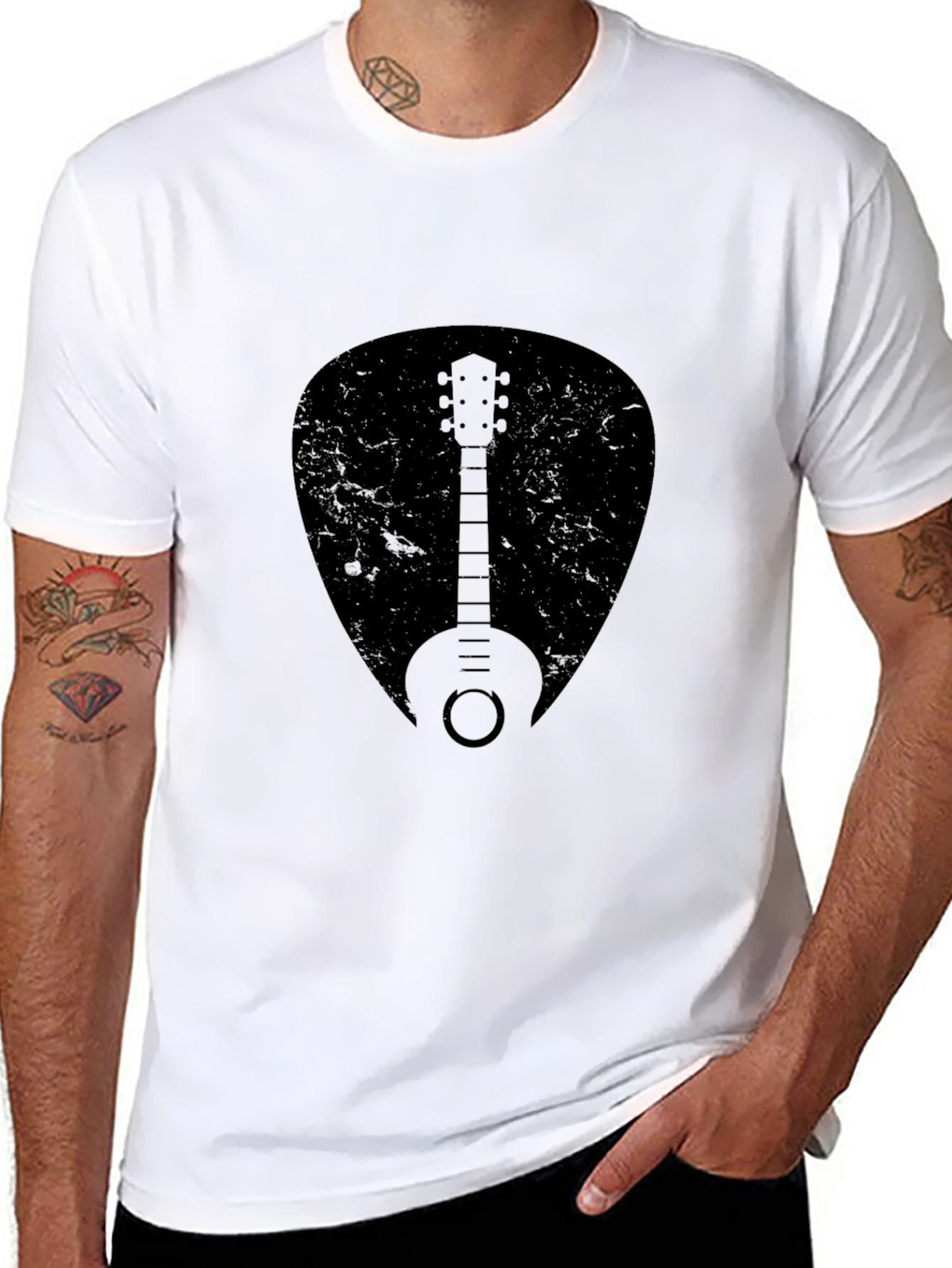 Guitar Pick Graphic Tee - Classic Black