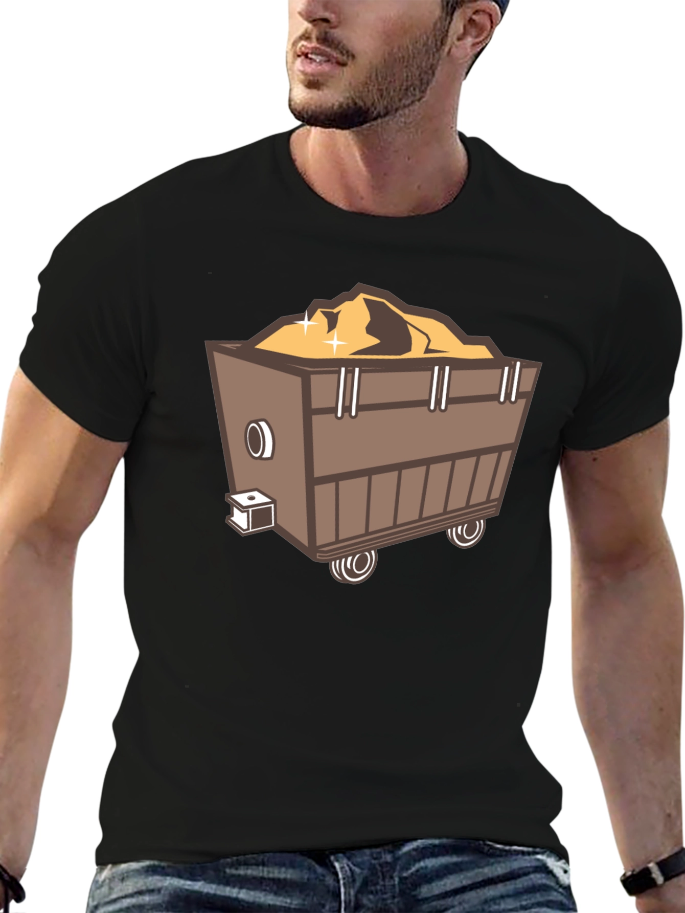 Mining Cart Graphic Tee - Black Short Sleeve