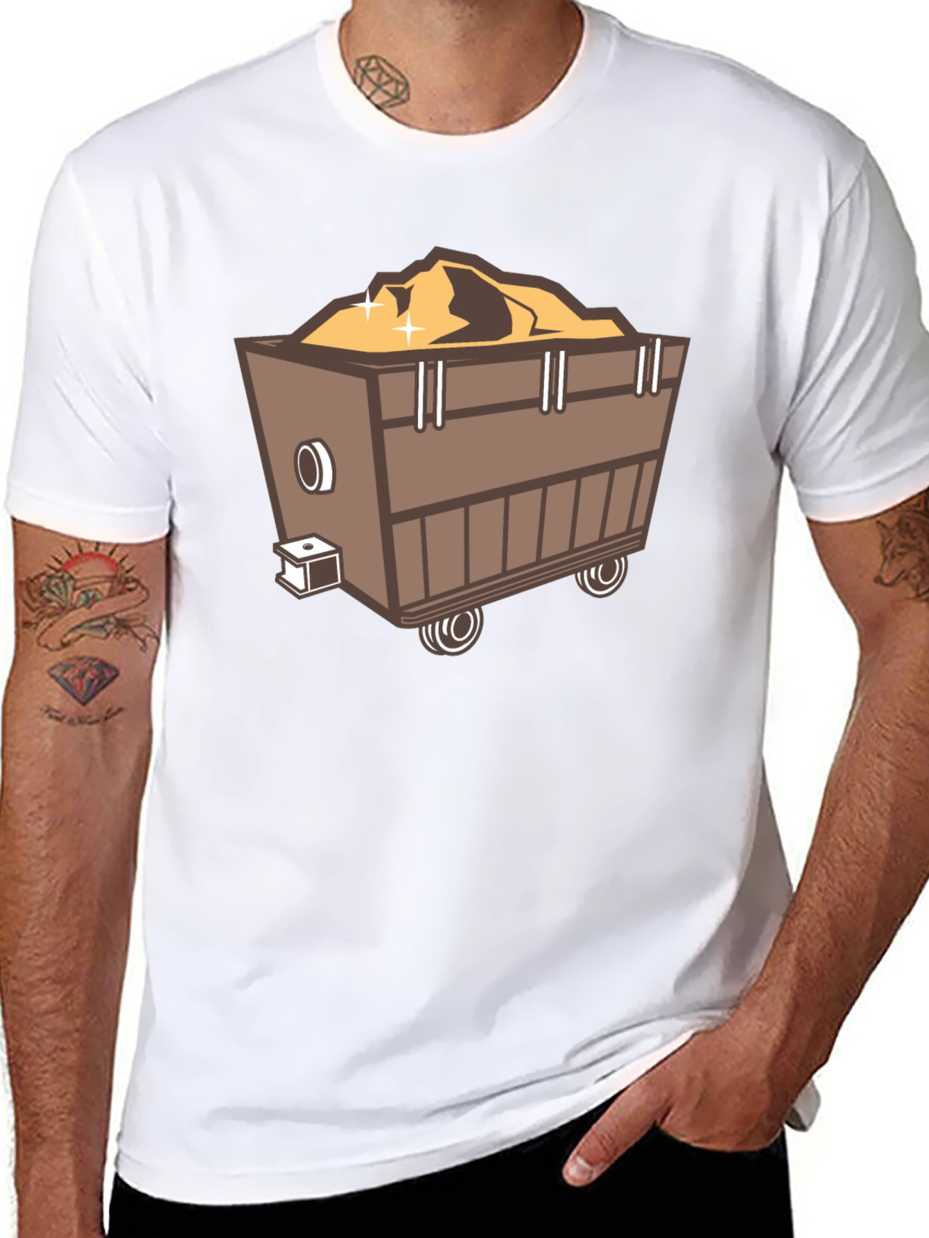 Mining Cart Graphic Tee - Black Short Sleeve