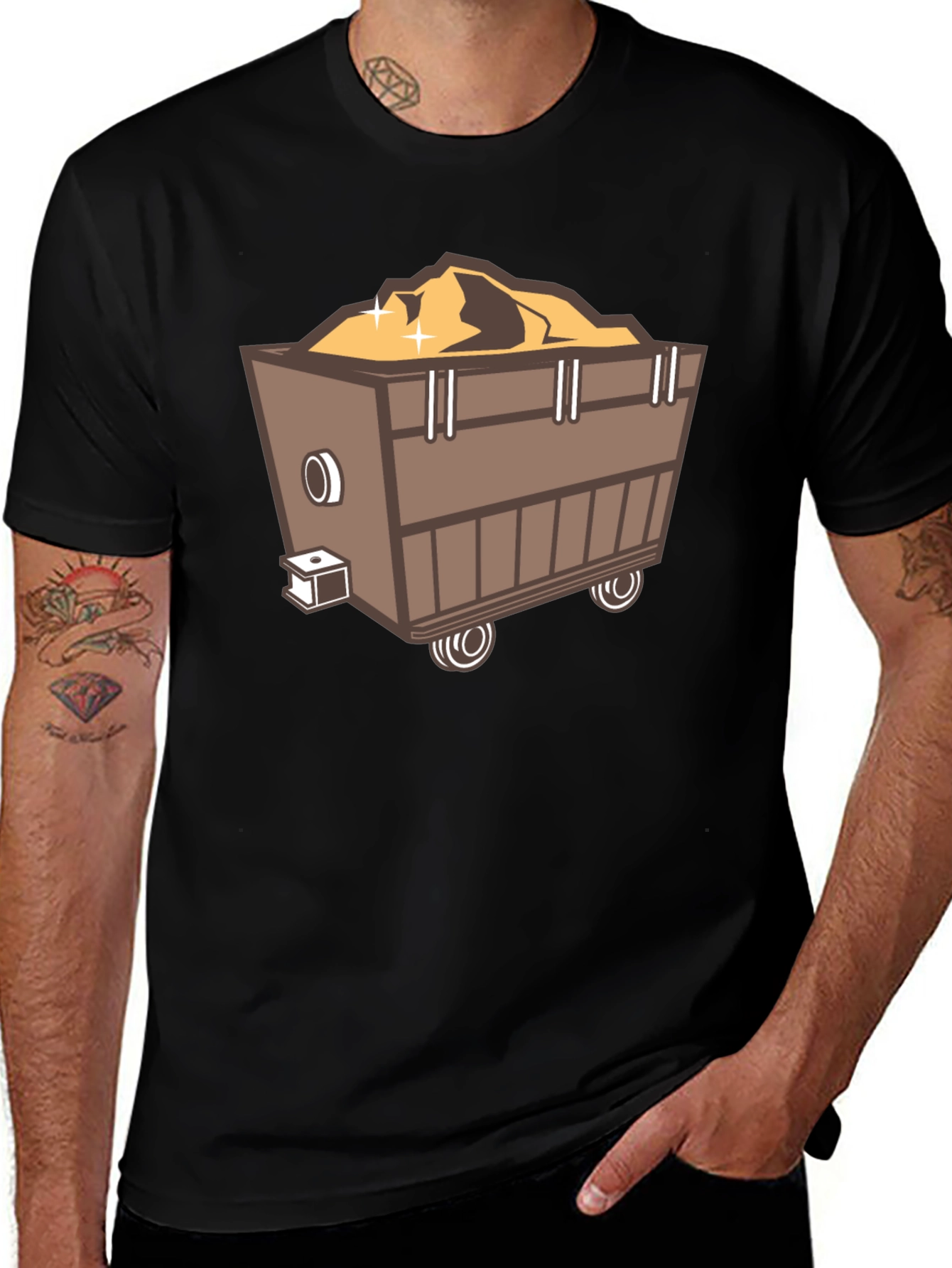 Mining Cart Graphic Tee - Black Short Sleeve