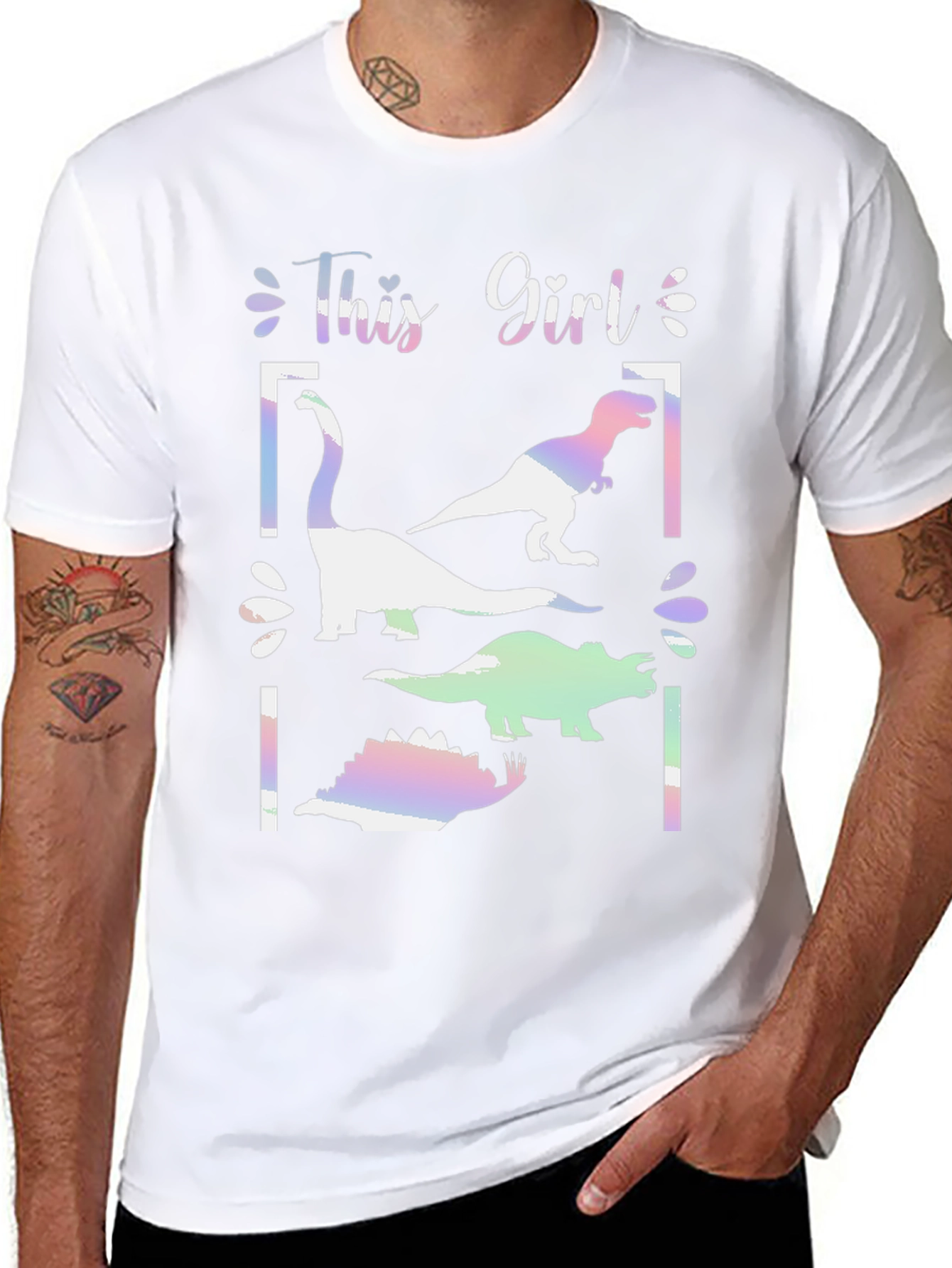 This Girl Loves Dinosaurs Graphic T-Shirt