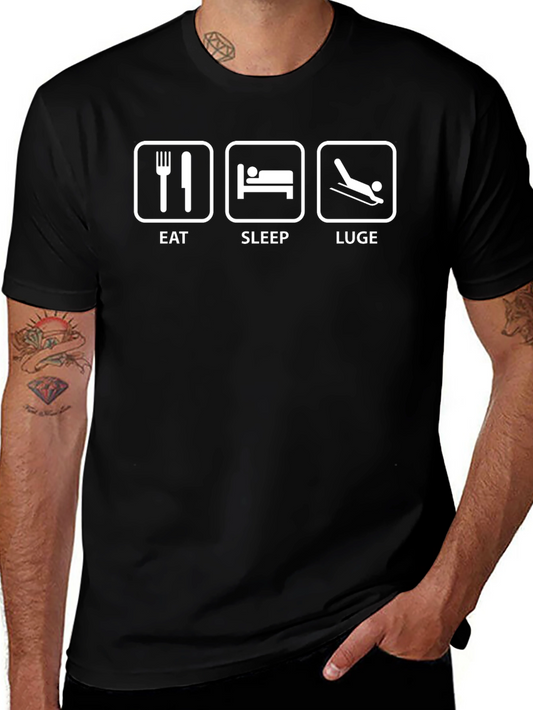 Eat Sleep Luge Black T-Shirt