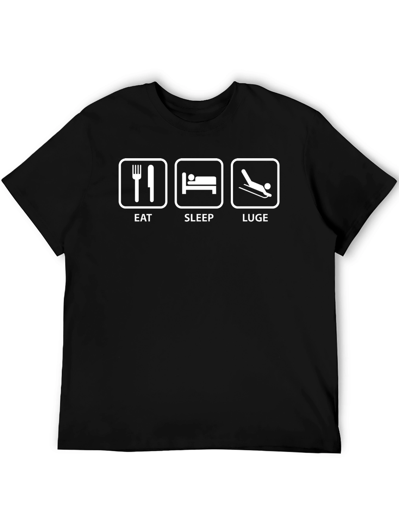Eat Sleep Luge Black T-Shirt