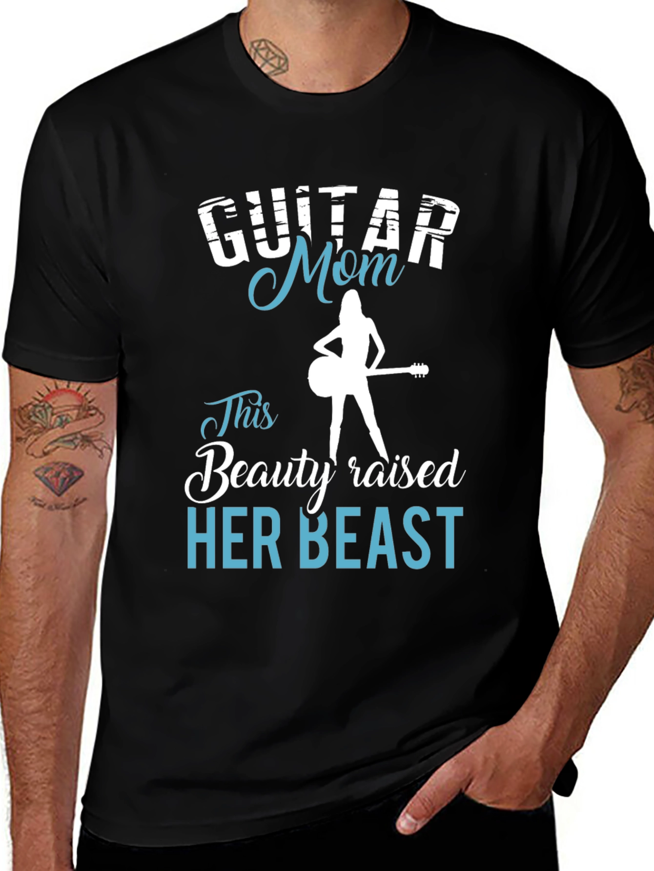 Guitar Mom T-Shirt - Raised Her Beast!