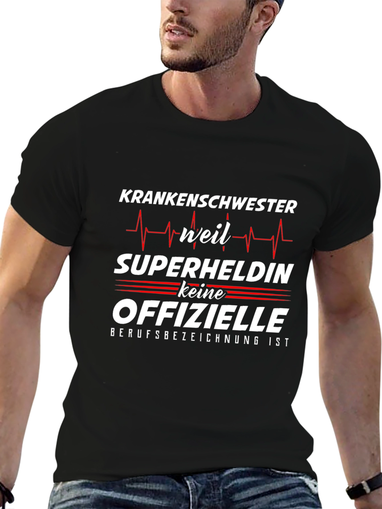 Nurse Superhero Graphic Tee - Black Cotton T-Shirt