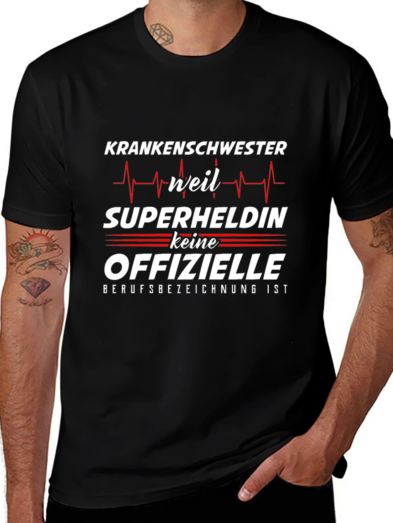 Nurse Superhero Graphic Tee - Black Cotton T-Shirt