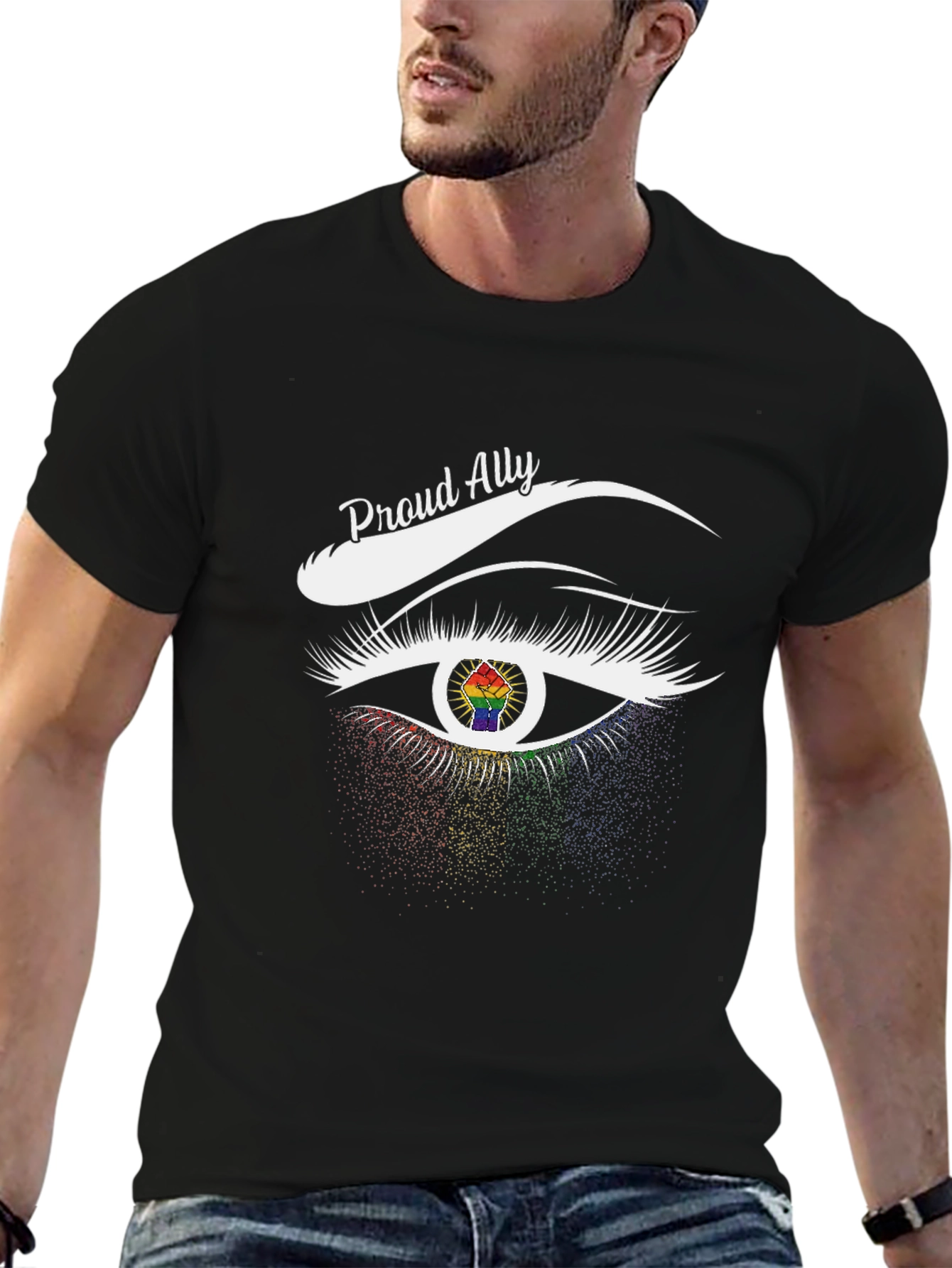 Proud Ally LGBTQ+ Eye Graphic T-Shirt