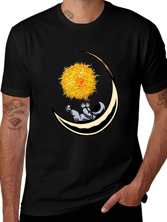 Astronaut Sun Moon Graphic T-Shirt
