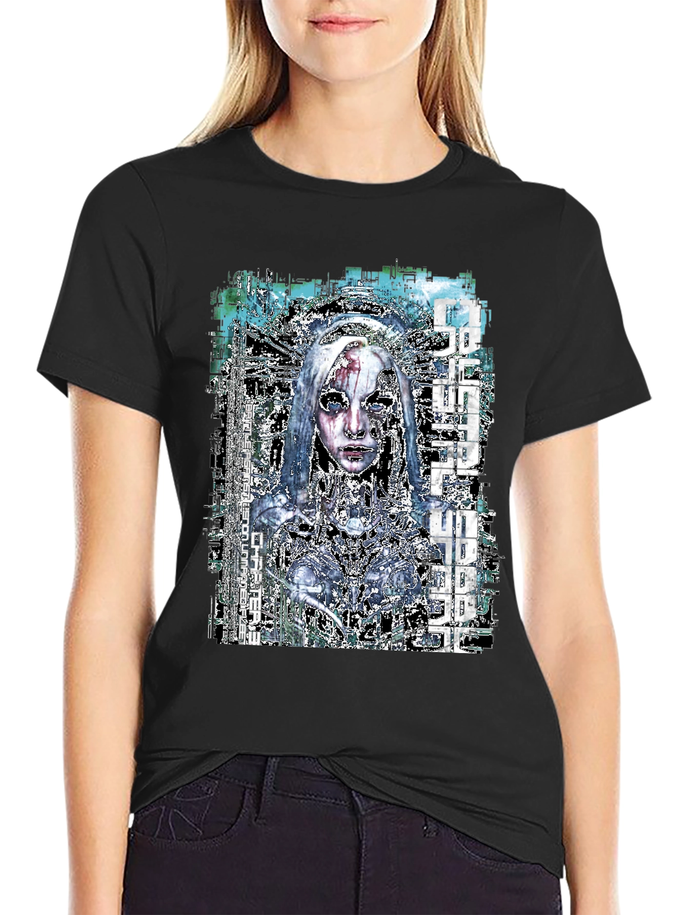 Cyberpunk Anime Graphic Black T-Shirt