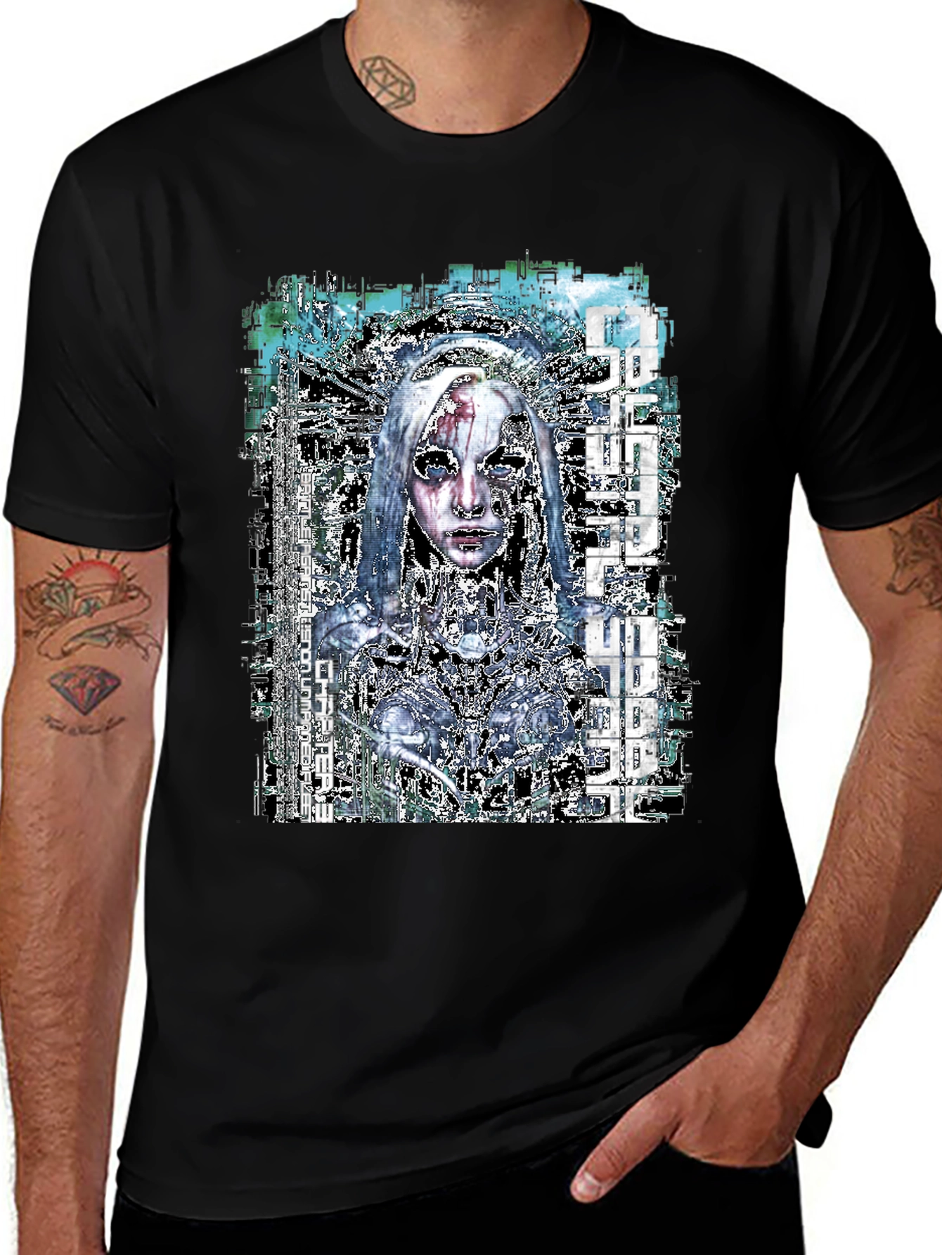 Cyberpunk Anime Graphic Black T-Shirt