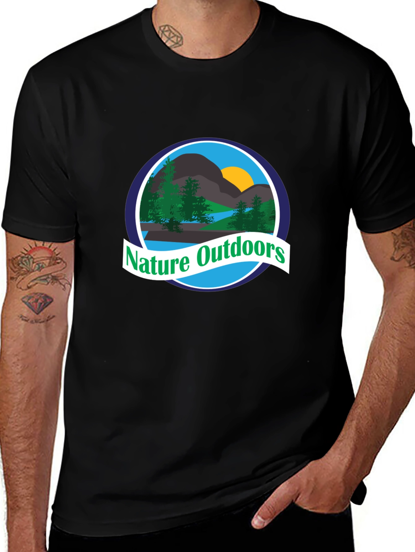 Nature Outdoors Graphic T-Shirt - Black