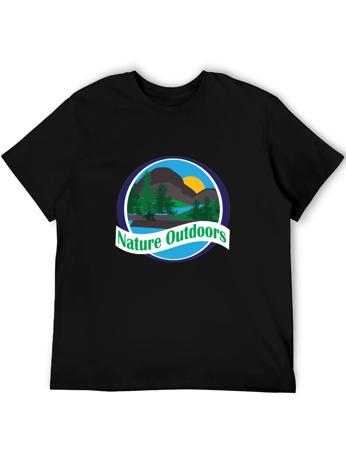 Nature Outdoors Graphic T-Shirt - Black
