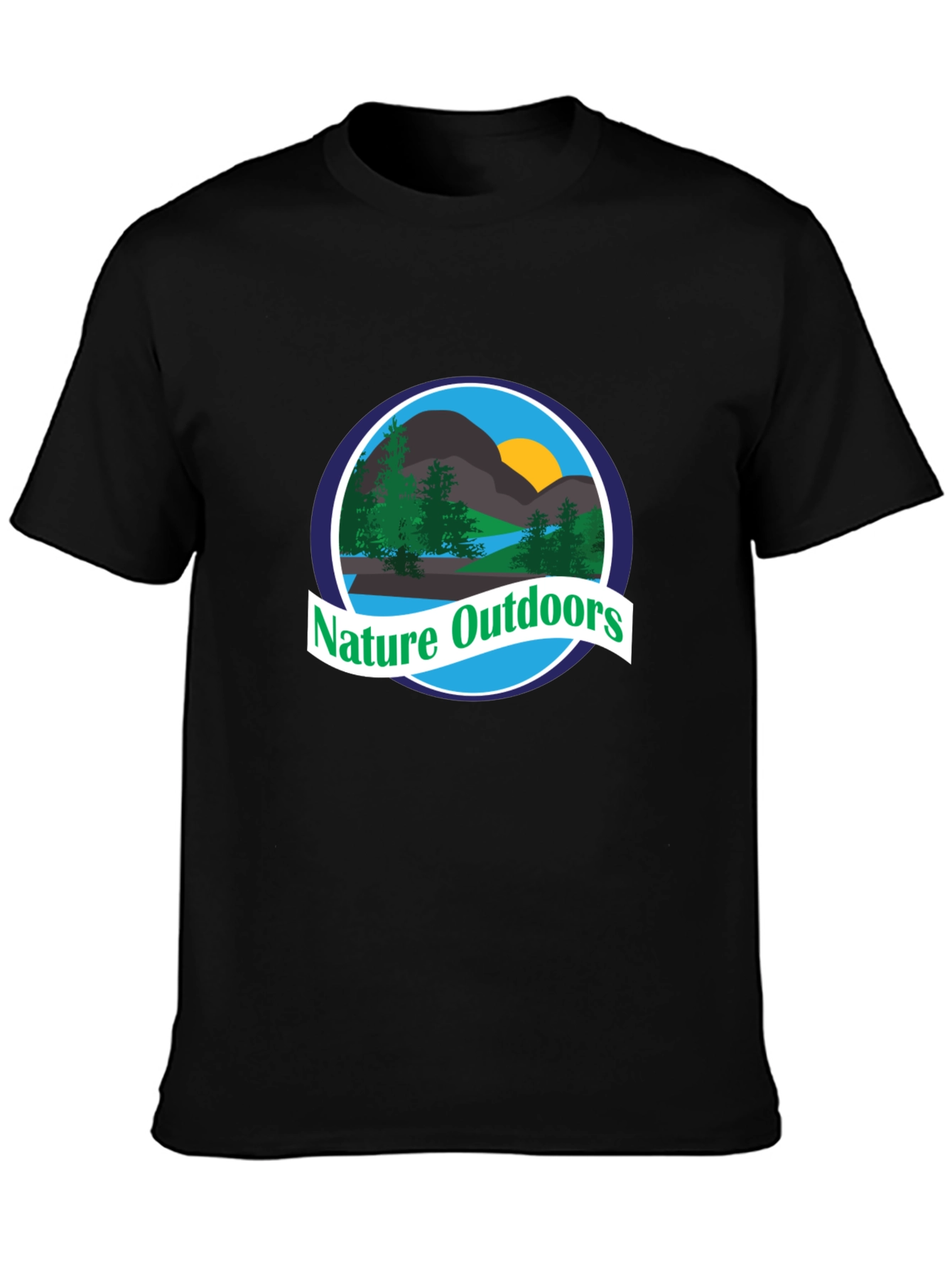 Nature Outdoors Graphic T-Shirt - Black