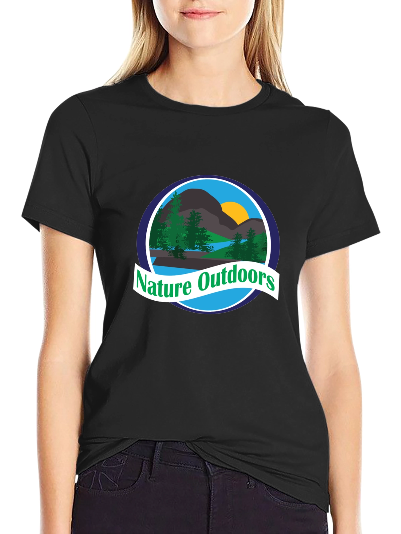 Nature Outdoors Graphic T-Shirt - Black