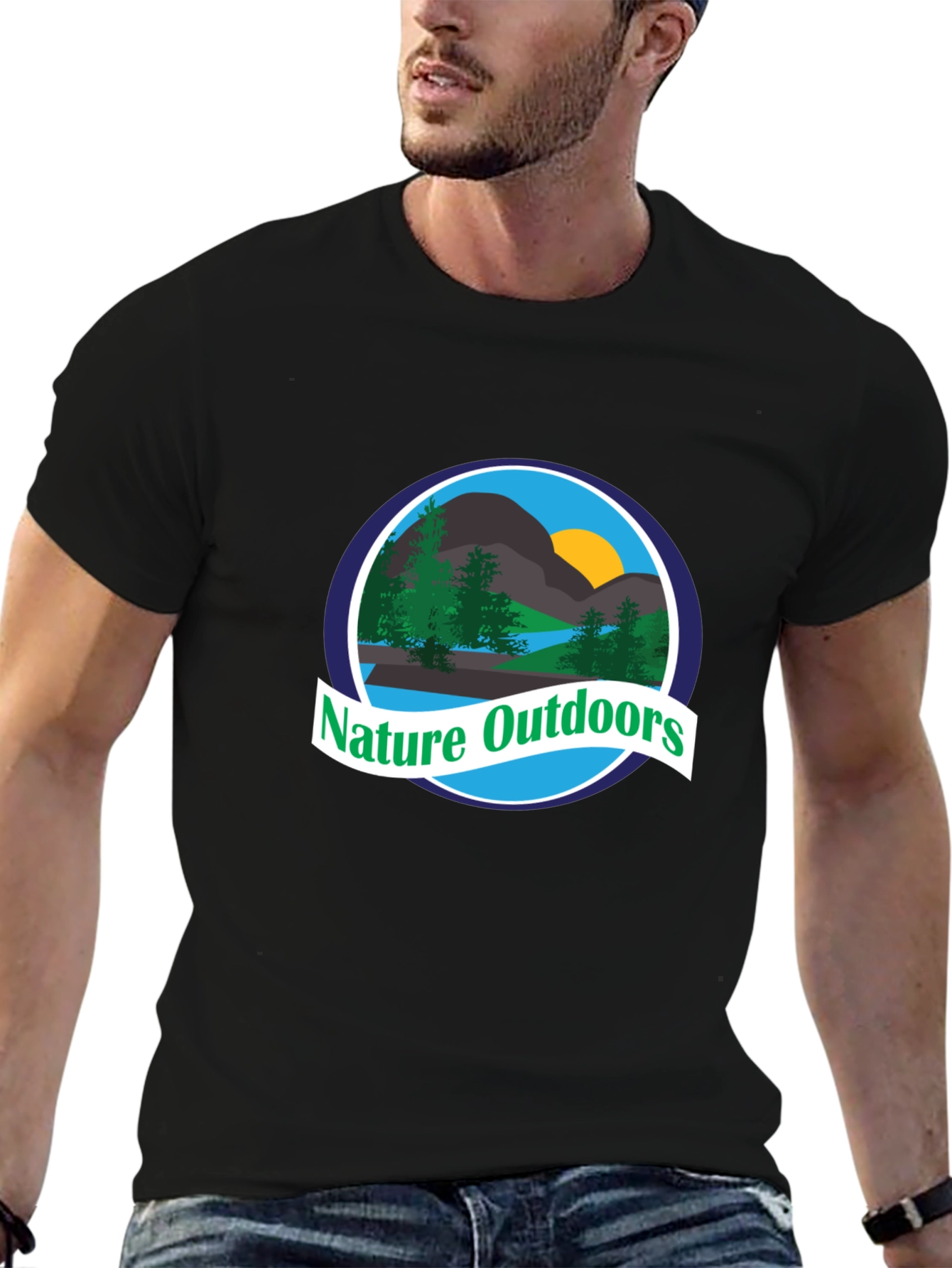 Nature Outdoors Graphic T-Shirt - Black