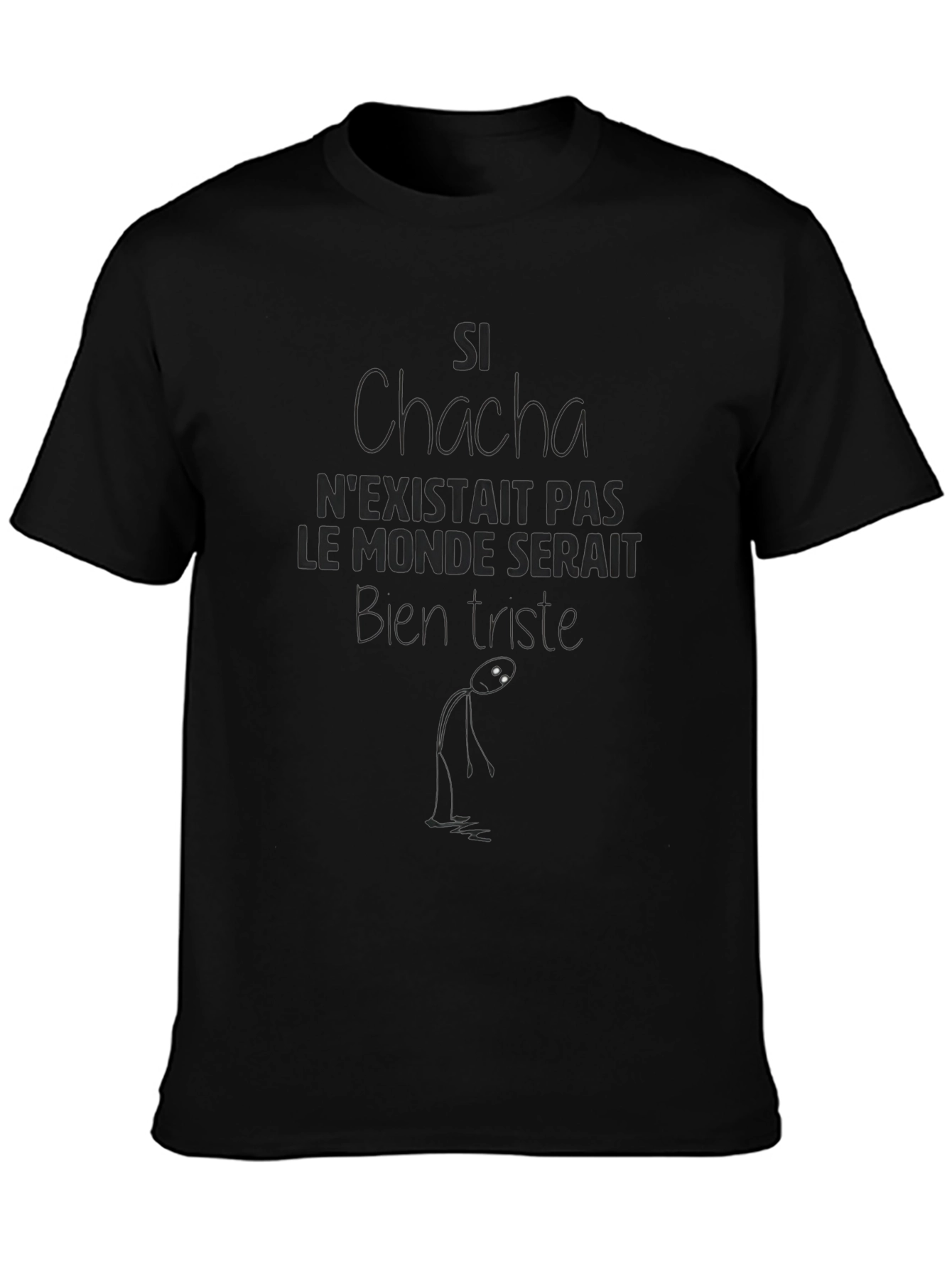 Mens Si Chacha Graphic T-Shirt - Black