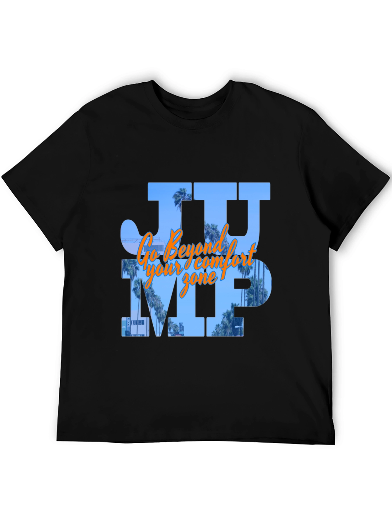 JUMP Graphic T-Shirt - Black Cotton Blend