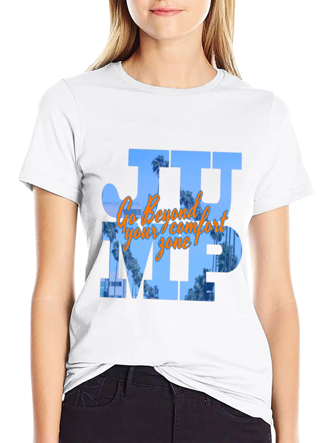JUMP Graphic T-Shirt - Black Cotton Blend