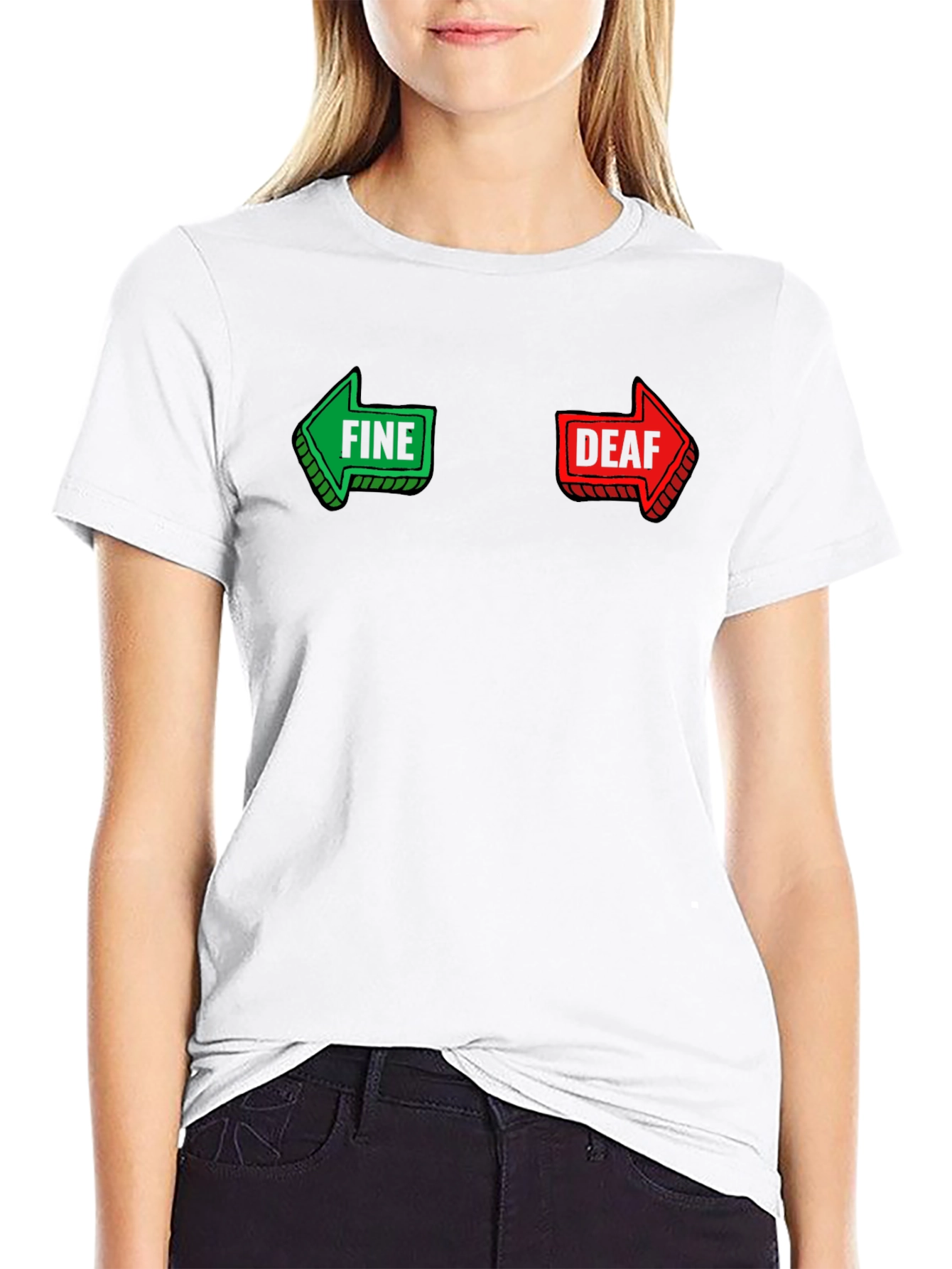 Funny Fine Deaf Graphic Mens Black T-shirt