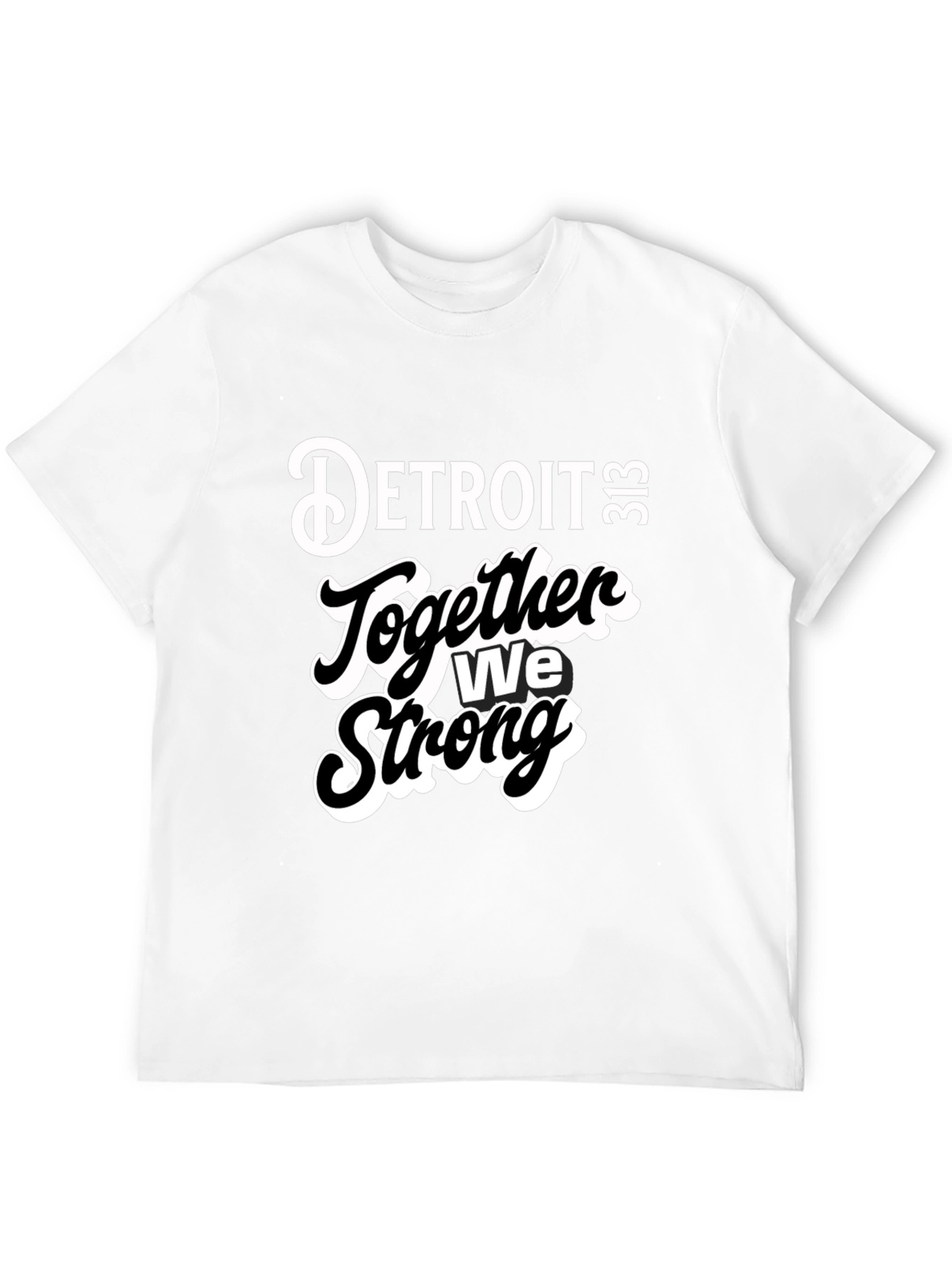 Detroit Together We Strong Black Graphic Tee