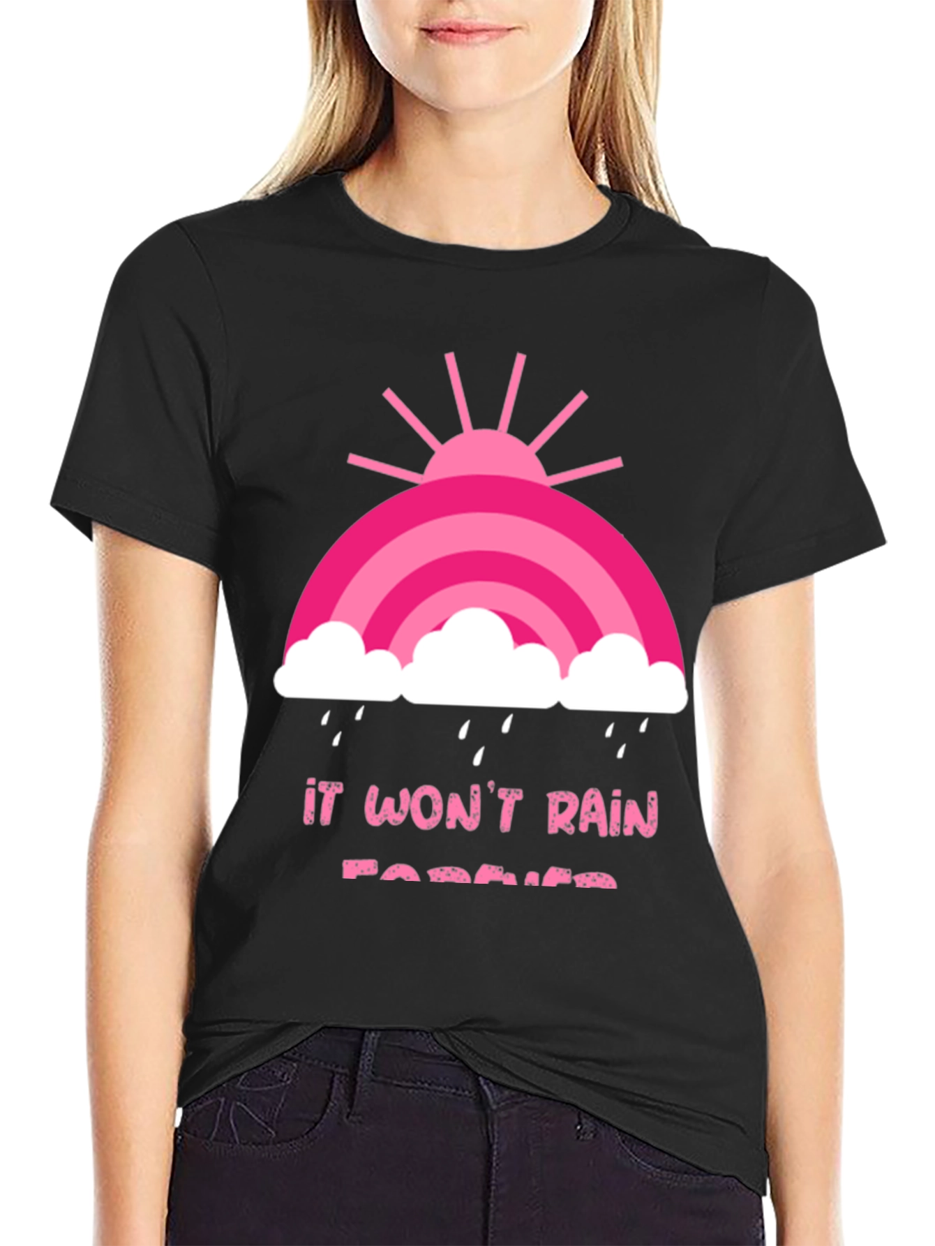 It Wont Rain Forever Black Graphic Tee