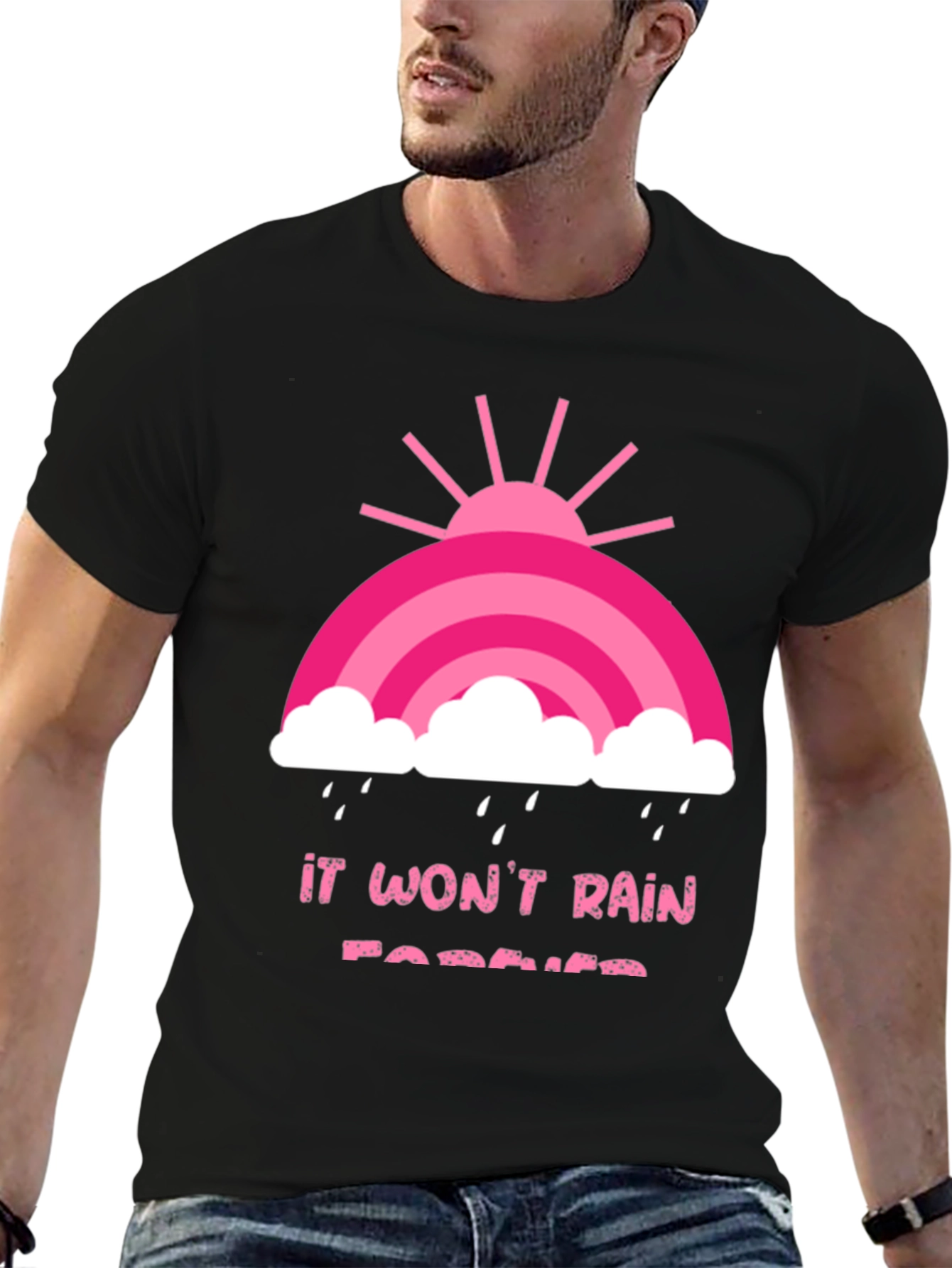 It Wont Rain Forever Black Graphic Tee