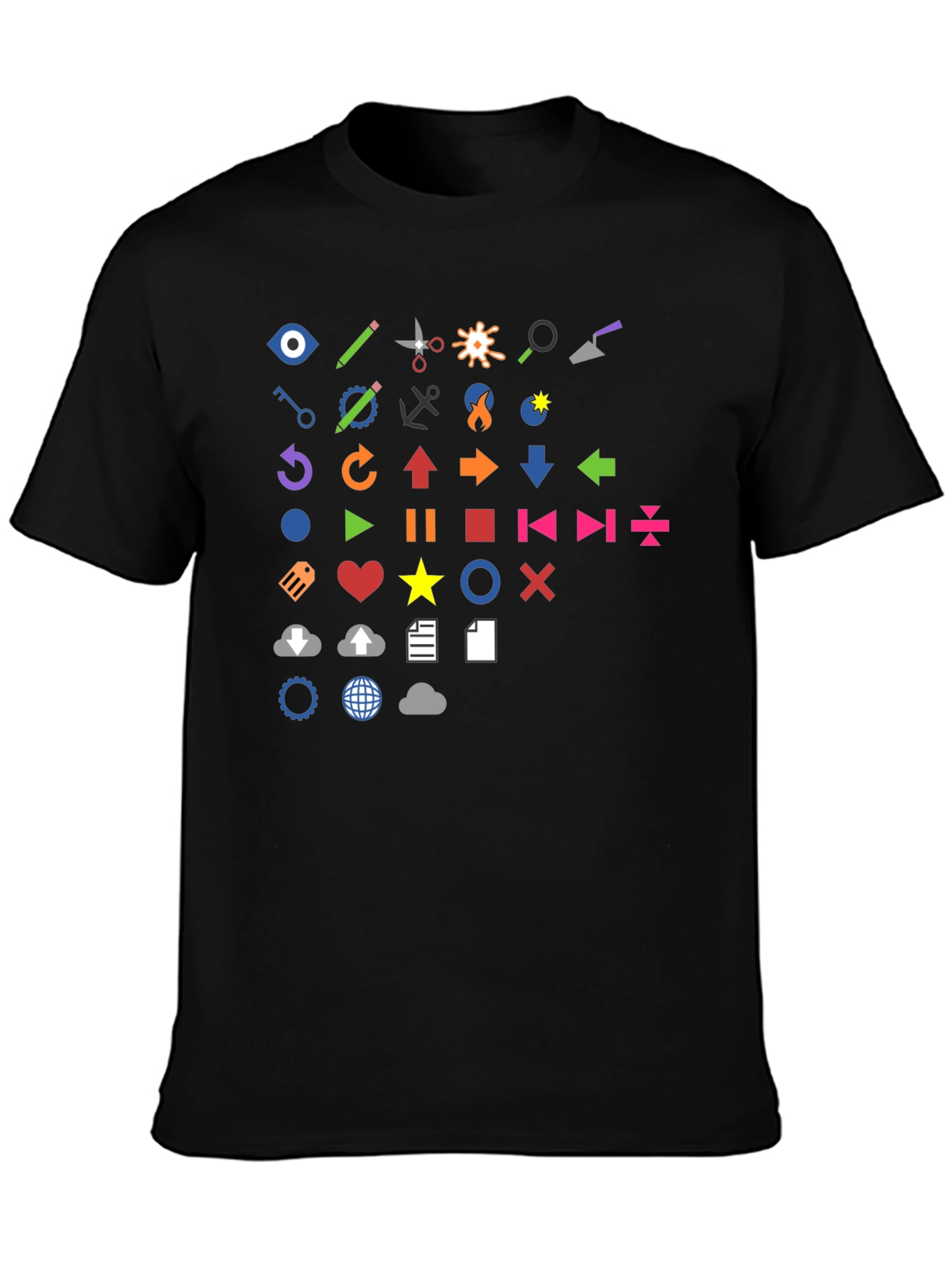 Icon Graphic Print Black T-Shirt