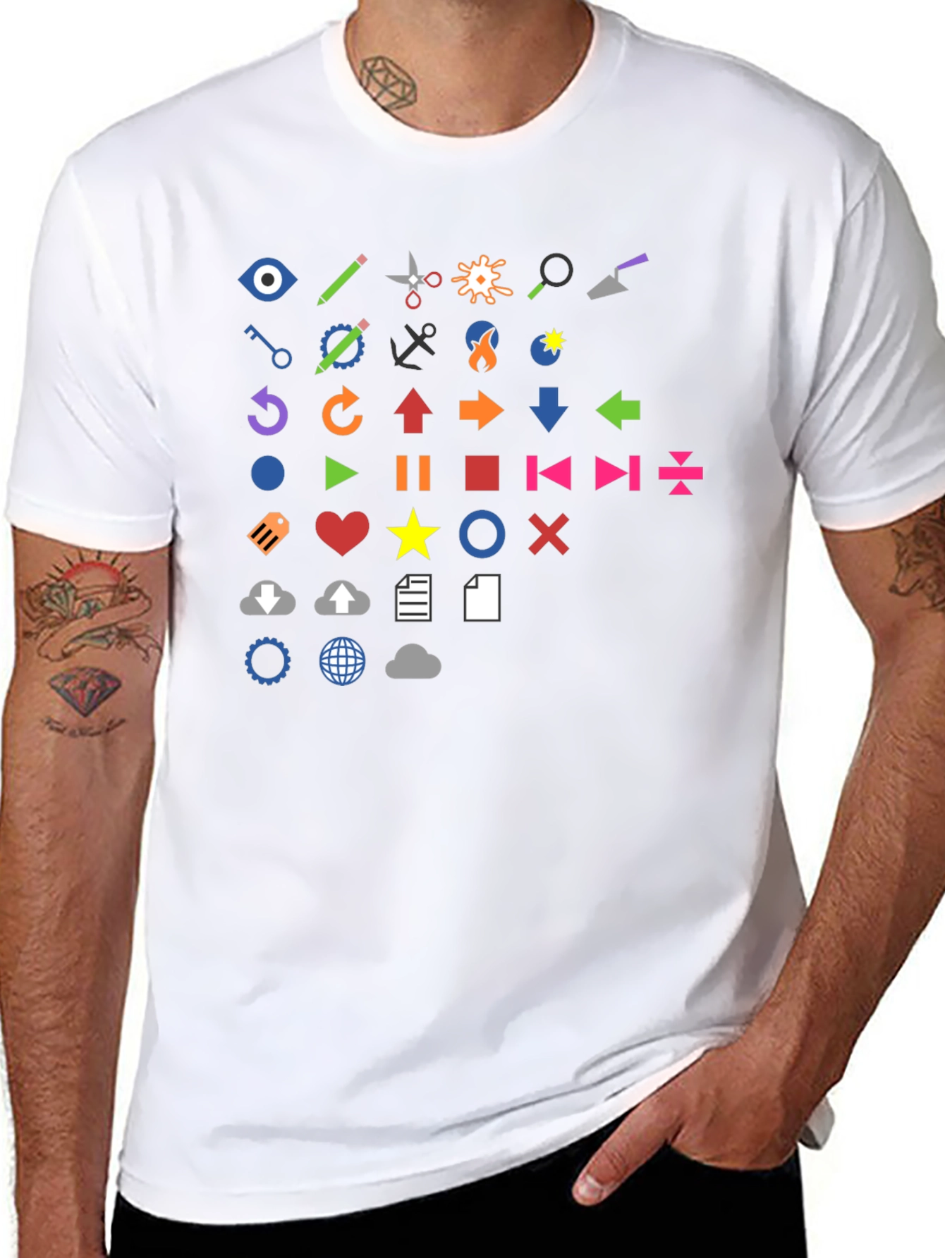 Icon Graphic Print Black T-Shirt